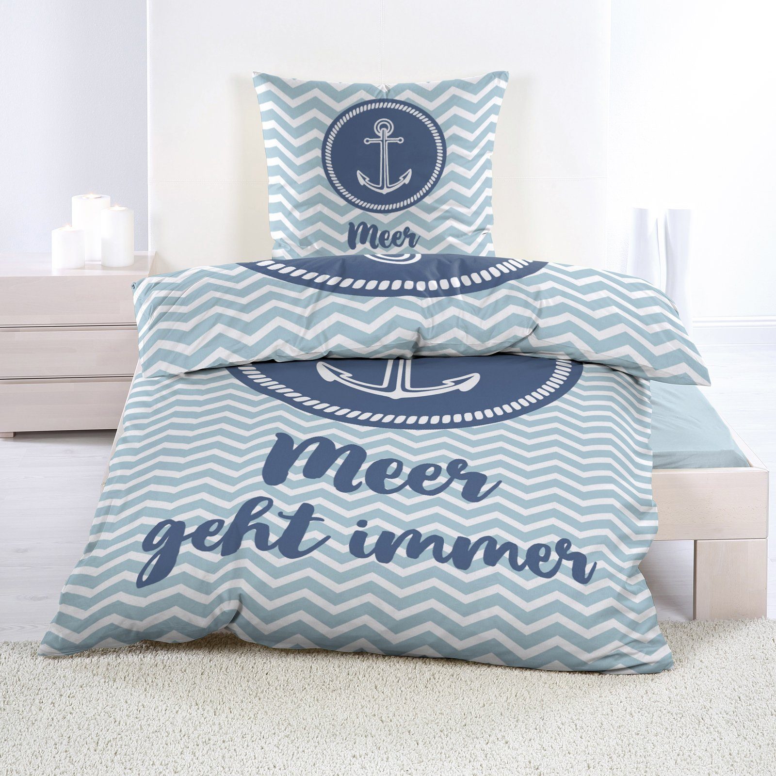 Casa Colori Bettwäsche Renforce Ganzjahres Bettgarnitur 155x220 cm, Renforc günstig online kaufen