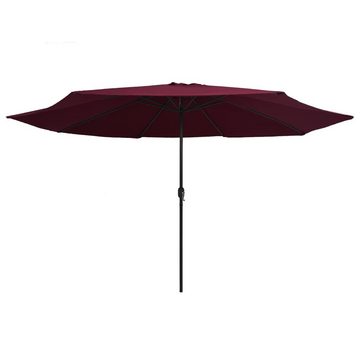 vidaXL Balkonsichtschutz Sonnenschirm mit Metall-Mast 390 cm Bordeauxrot (1-St)