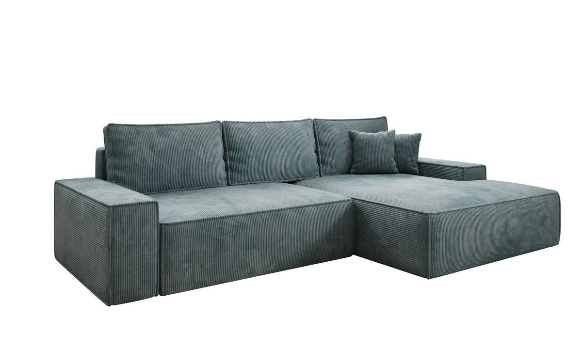 Luxusbetten24 Schlafsofa Designer Sofa Verona mit breiter Ottomane, mit Schlaffunktion und Stauraum