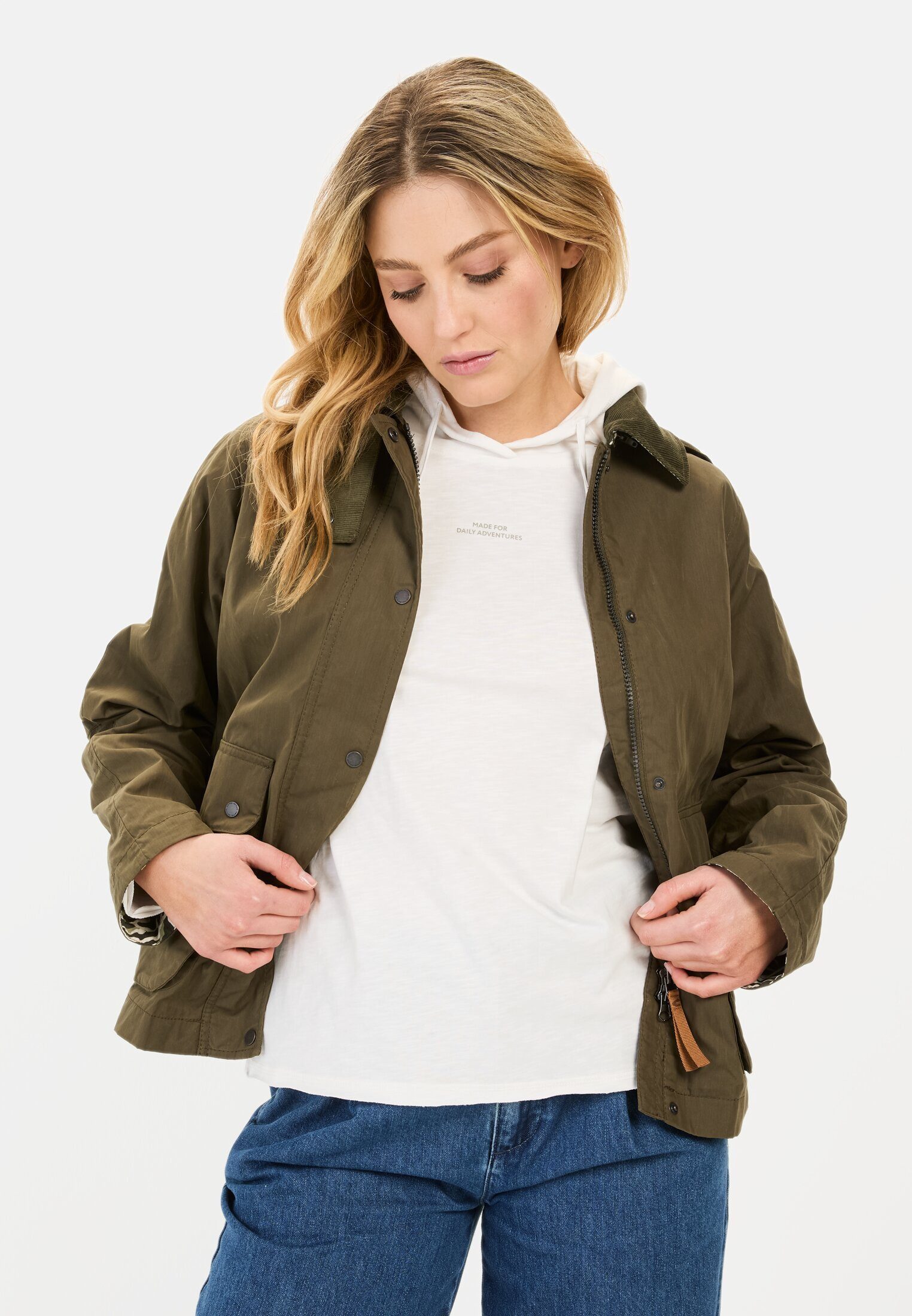 Funktionsjacke mit Cordkragen