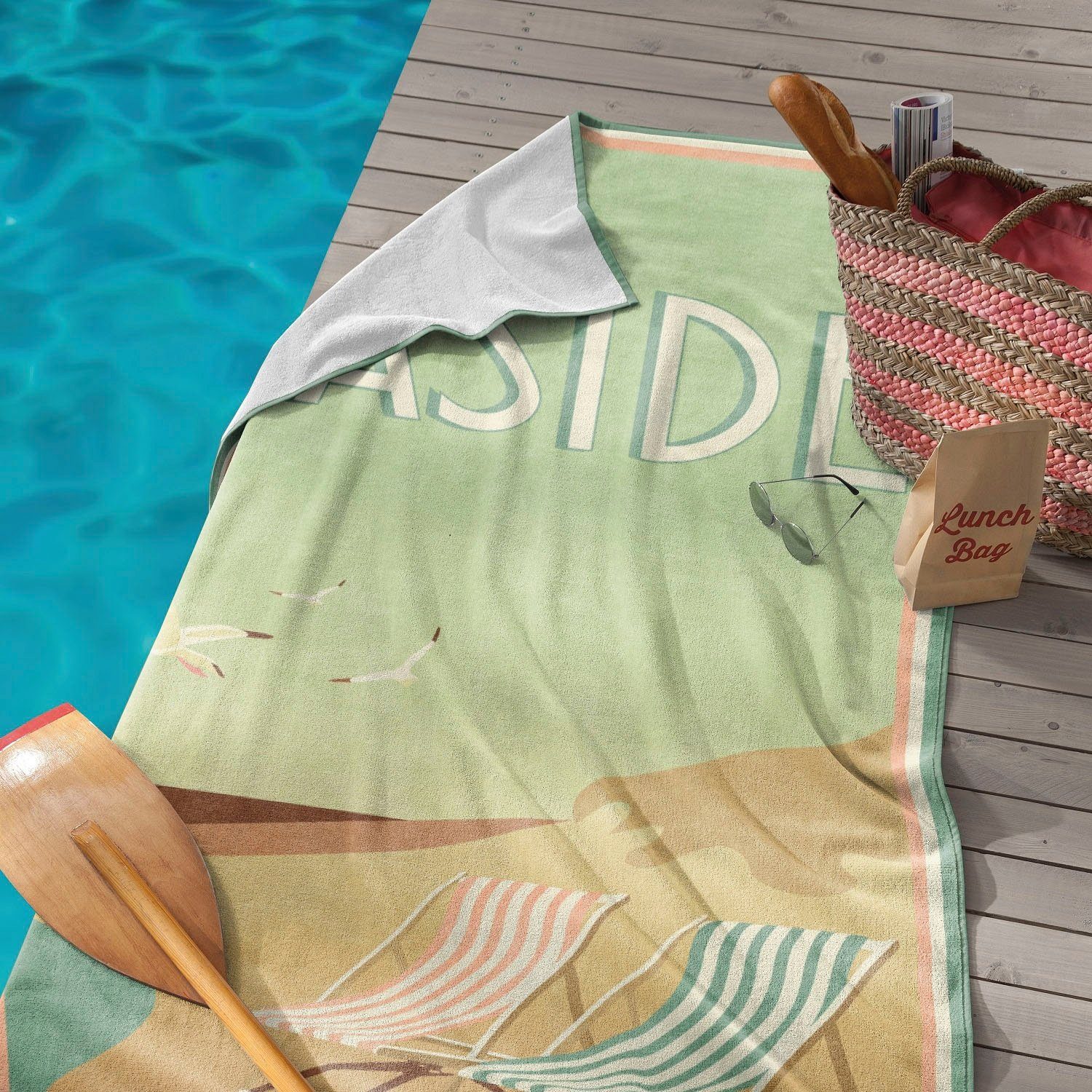 Seahorse Strandtuch Blackpool, Frotteevelours (1-St), 90x170, günstig online kaufen