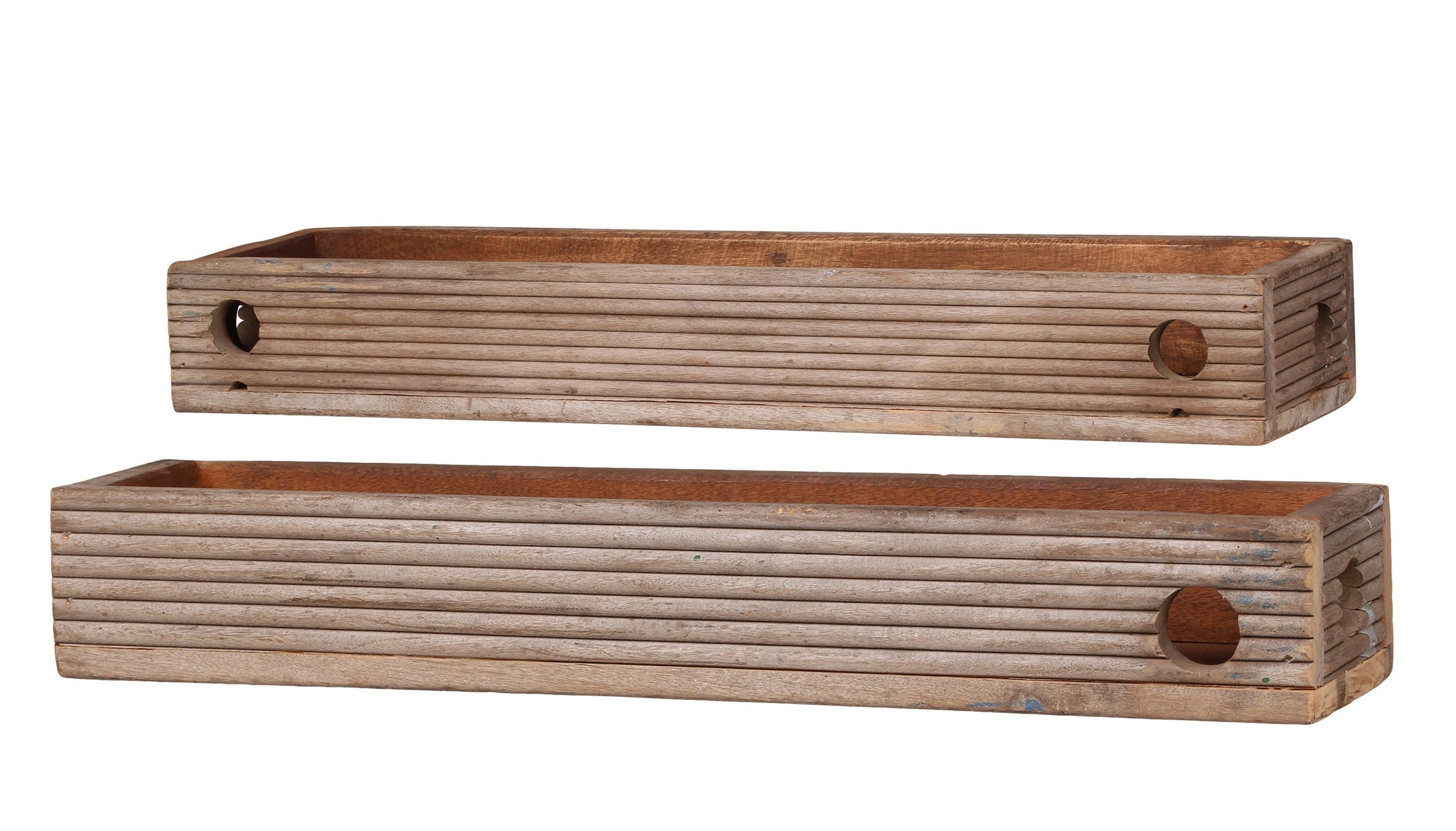 Chic Antique Dekotablett Holzkiste Tablett aus Altholz 2er Set Chic Antique 41498-00