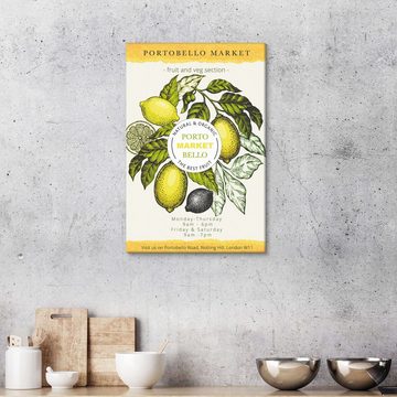 Posterlounge Leinwandbild Exhibition Posters, Portobello Market London - Organic Lemons, Wohnzimmer