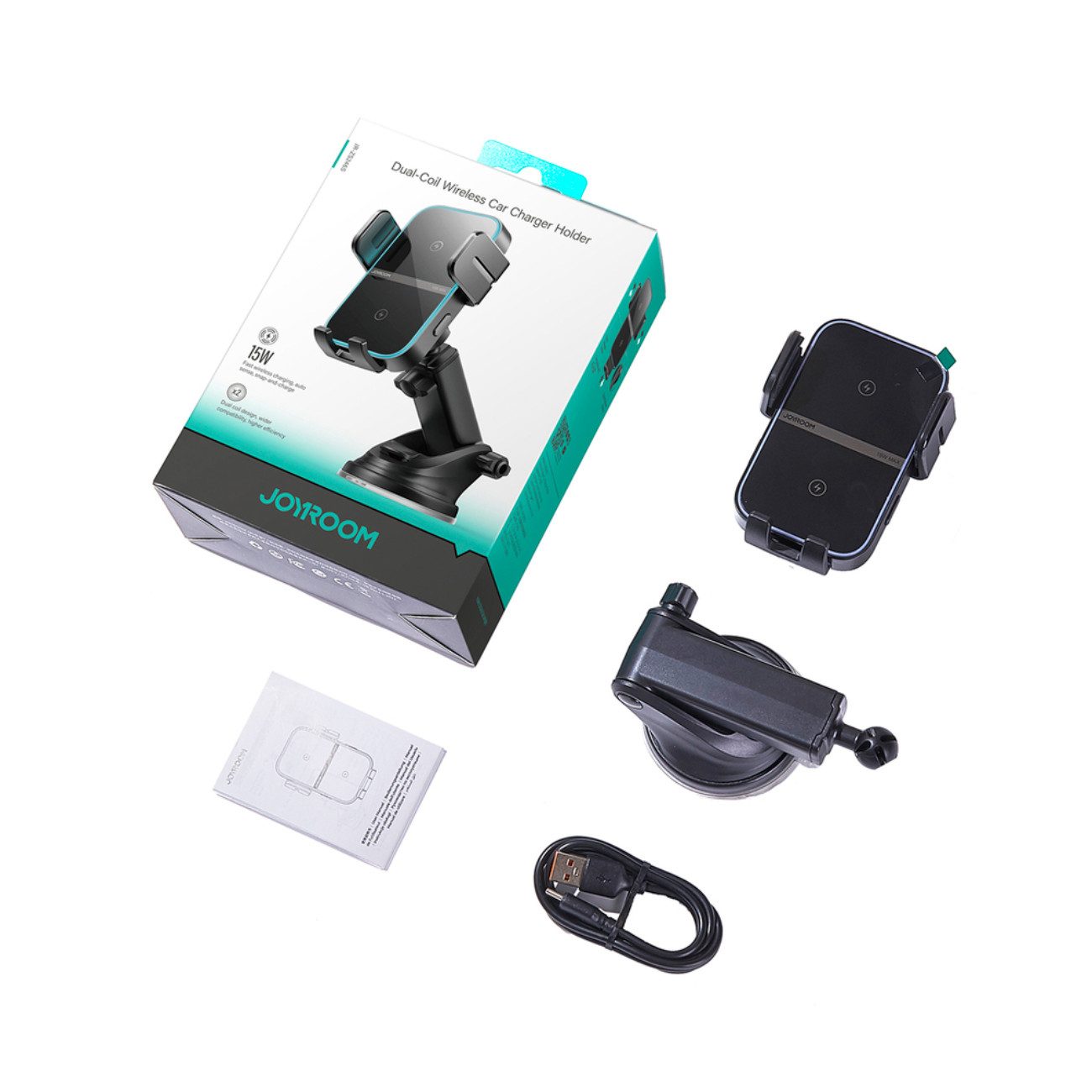 JOYROOM Handy-Halterung JR-ZS246, (bis 6,8 Zoll, 1-teilig, 1-teilig, Induktive Kfz-Halterung 15 W mit Auto-Klemmfunktion)