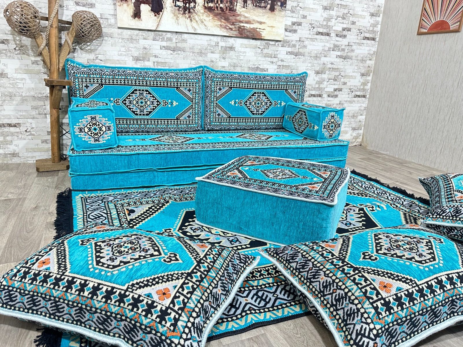 CaddeBuy Sofa Arabisches Sofa, Palettensofa, Orientalische Sitzecke, Sitzkissen, 11 Teile