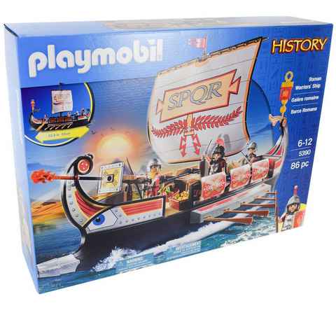 Playmobil® Spielbausteine Playmobil 5390 History 86tlg. Römische Galeere 58cm Schiff mit Figuren, (5390)
