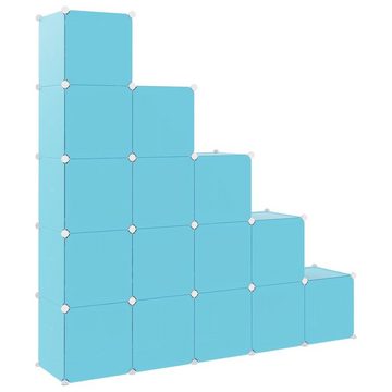 DOTMALL Aufbewahrungsbox Kinderschrank Modular mit 15 Würfeln 155 x 31,5 x 154 cm