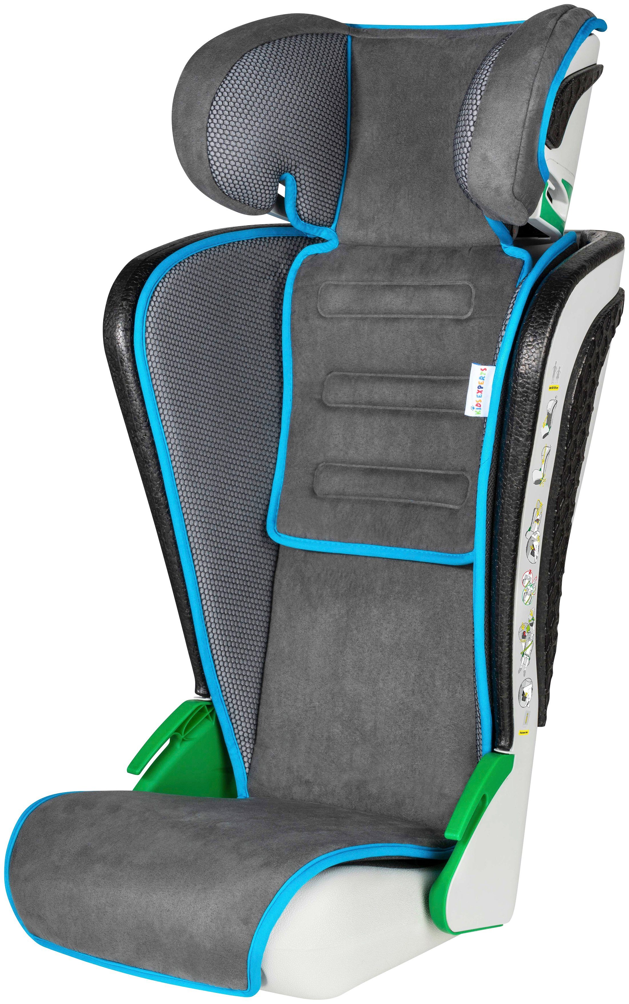 WALSER jedes in - Auto, Isofix Autokindersitz anthrazit/blau I-Size passt ohne Standard Noemi,