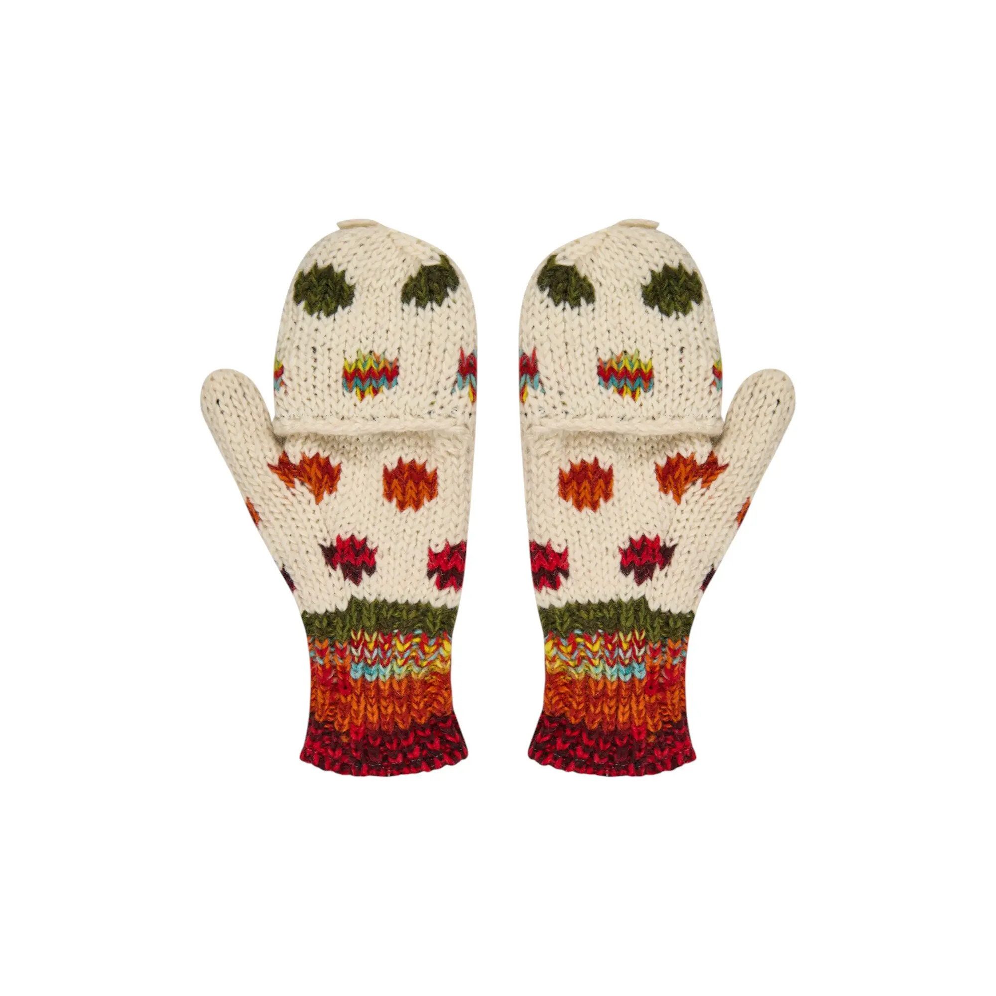 THC Natural Line Strickhandschuhe THC Klapphandschuhe 840 gepunktet (1 Paar, 1-St., 1 Paar) abklappbare Fingerspitzen
