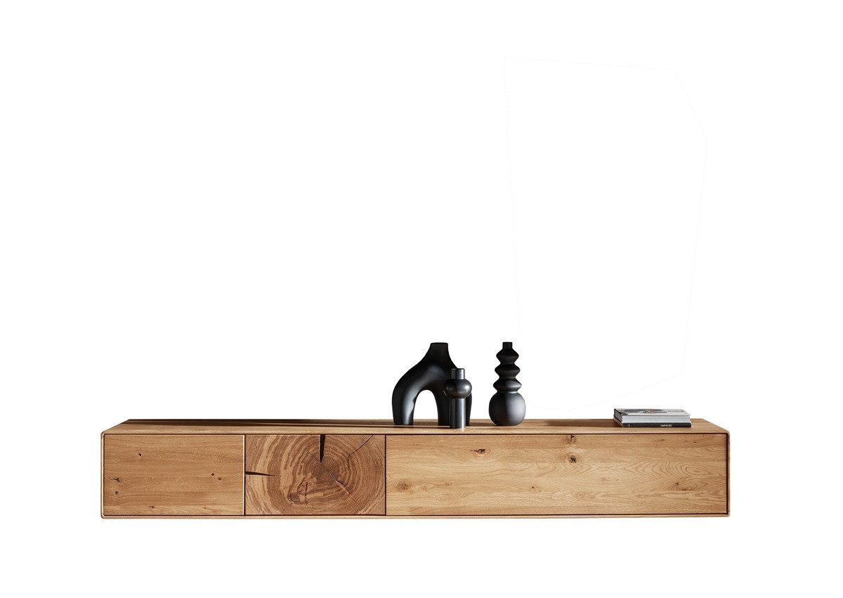 Main Möbel TV-Schrank TV Board zum hängen 220cm "Belfast" Wildeiche massiv