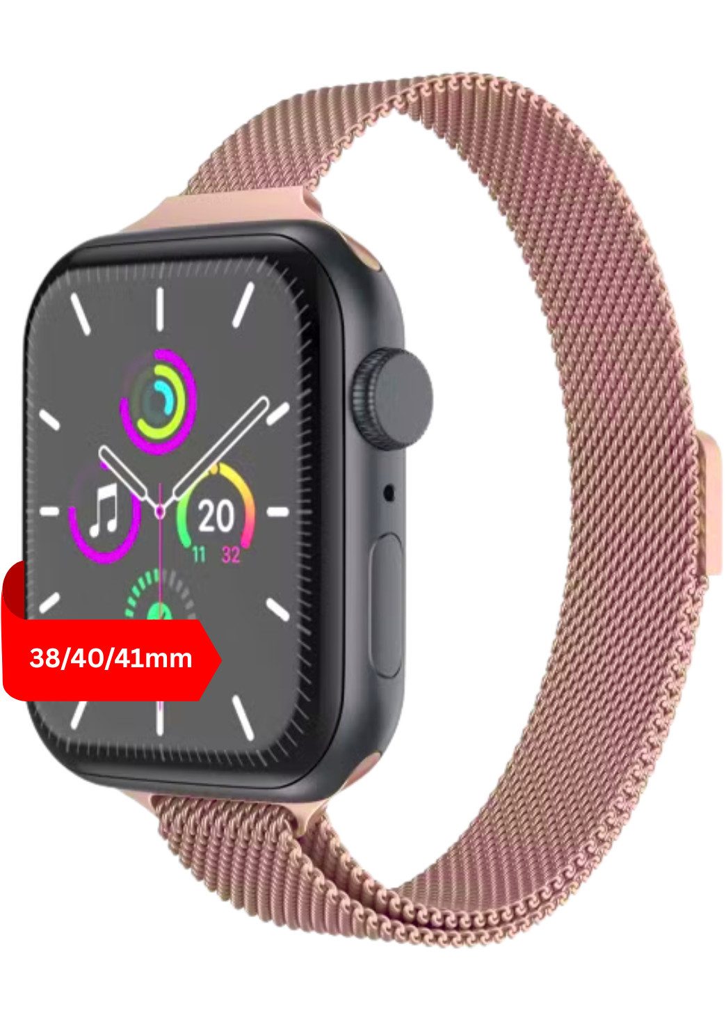 S&T Design Smartwatch-Armband Armband für Apple Watch Edelstahl Magnetisch Mesh Milanaise Dünn, Kompatibel mit Apple Watch 38 / 40 / 41/ 42 / 44 / 45 / 46 / 49 Dünn