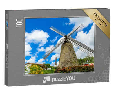 puzzleYOU Puzzle Malerische Windmühle auf Barbados, Karibik, 100 Puzzleteile, puzzleYOU-Kollektionen Karibik