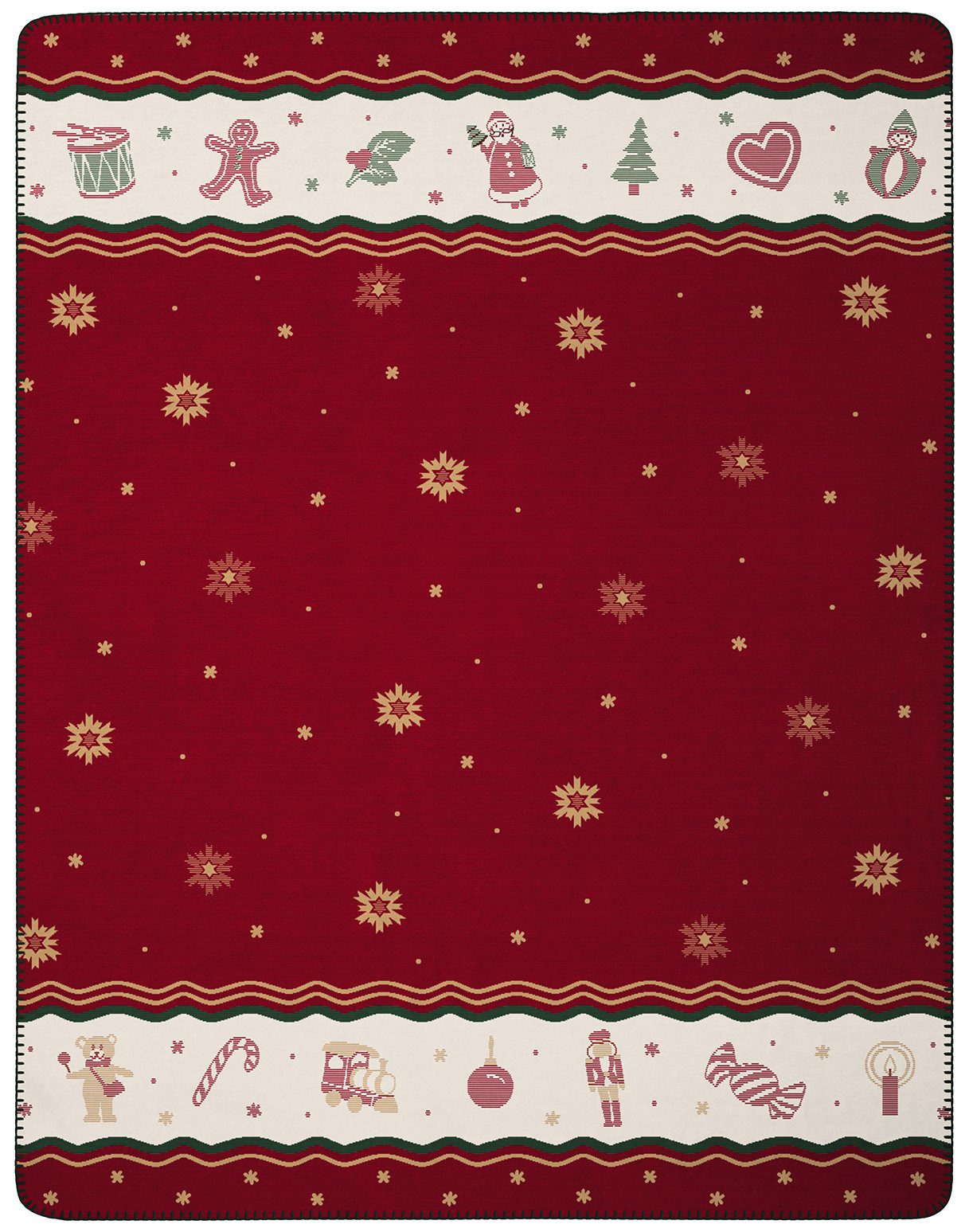 Wohndecke Toy's Delight Ruby mit weihnachtlichen Motiven, Weihnachtsdecke, günstig online kaufen