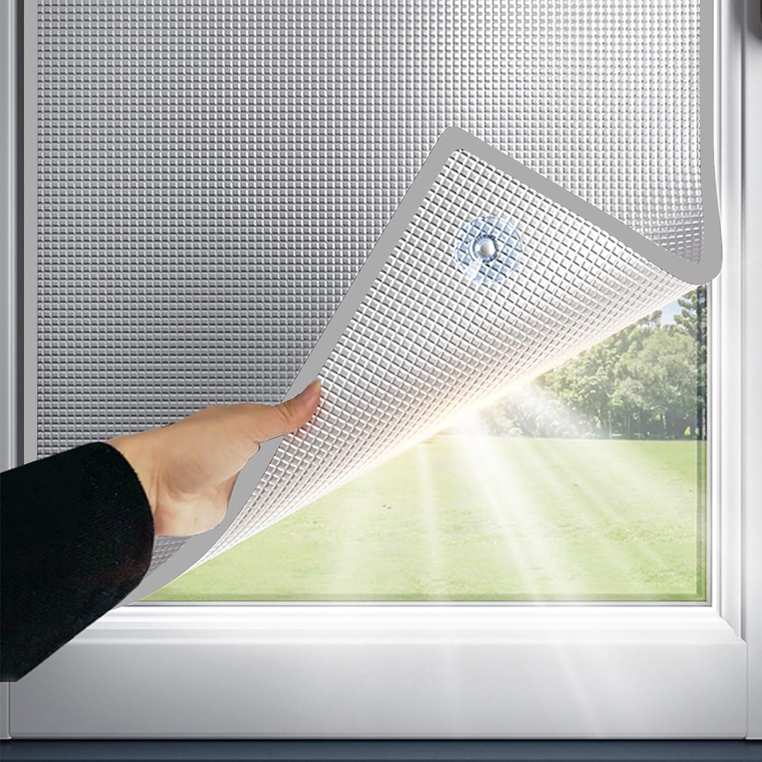 FELIXLEO Fensterfolie Sonnenschutzfolie Fenster Aluminium Isolier Fensterfolien 90x100cm