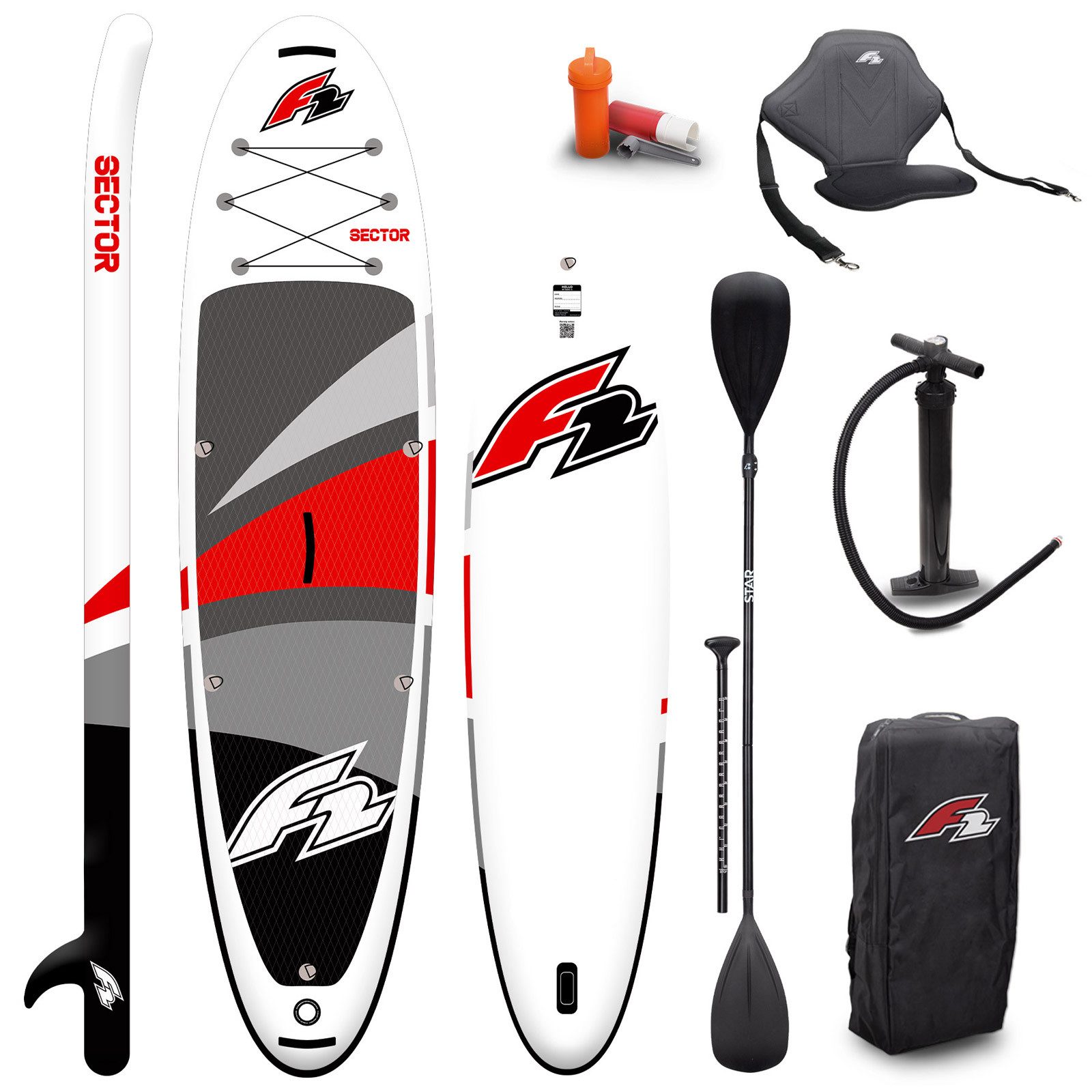 F2 SUP-Board F2 SUP Stand Up Paddle Board Sector Limited Edition 11'5'' Rot 2024, Stand up paddle board