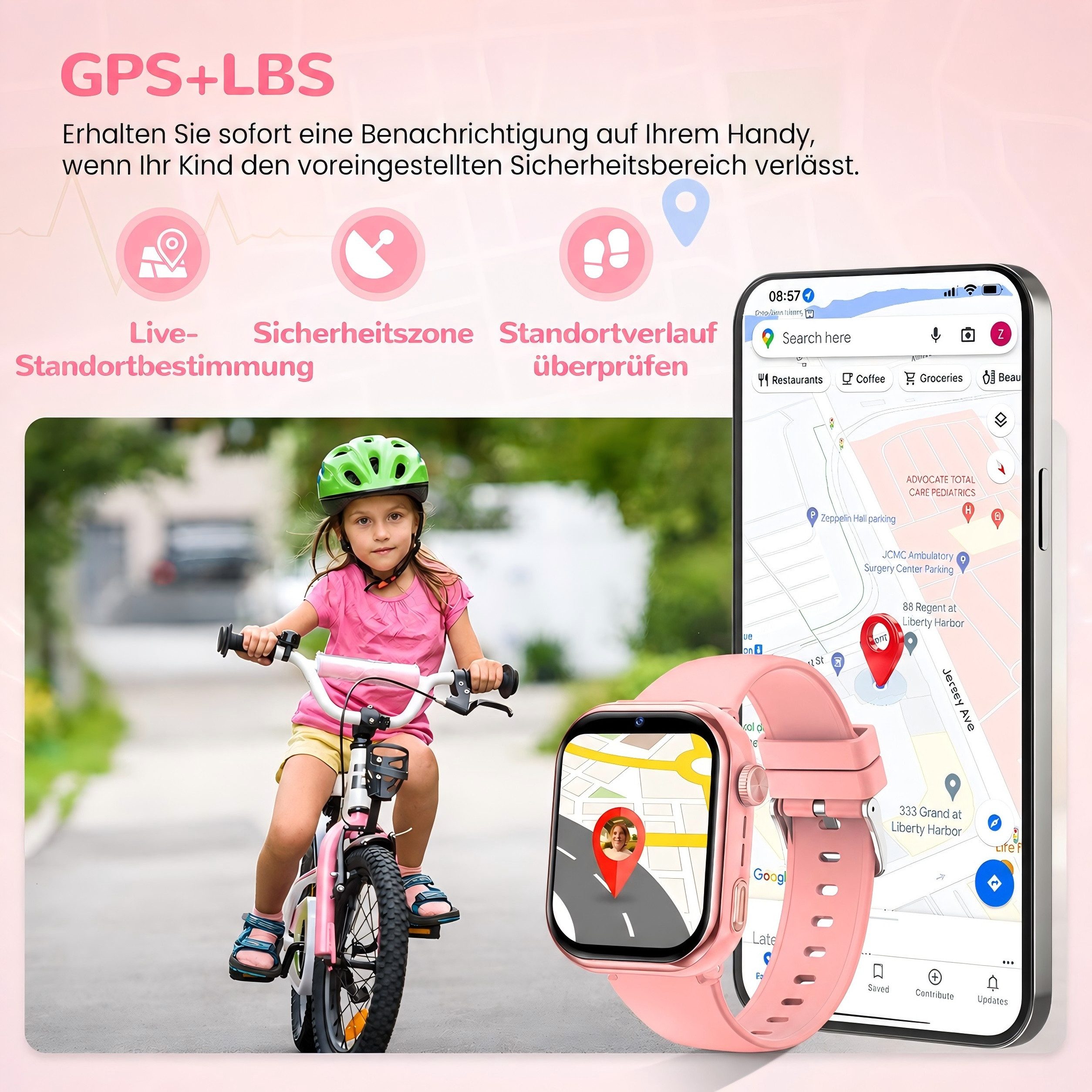 SWGOTA 2026 NEUE 4G Kinder Smartwatch 1000mAh mit GPS & Telefonfunktion Smartwatch (1,83 Zoll), Dual-Kamera mit je 3 MP, Smartwatch für Kinder, für 4–12 Jungen  – Bild 5 von 5