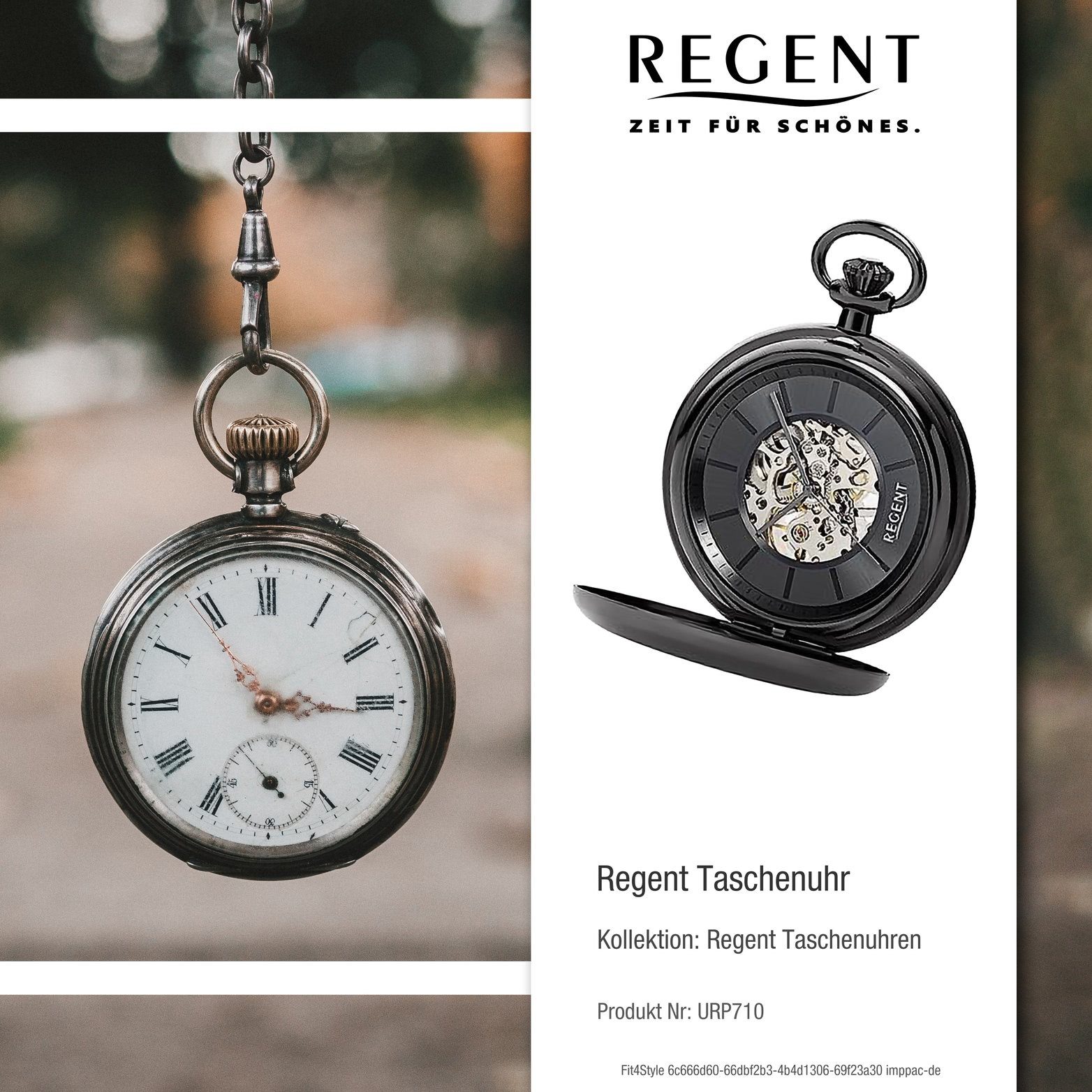 Regent Taschenuhr 50mm) Gehäuse, Herrenuhr Analog rundes Gehäuse, Taschenuhr, (Analoguhr), Herren Taschenuhr extra groß Regent (ca