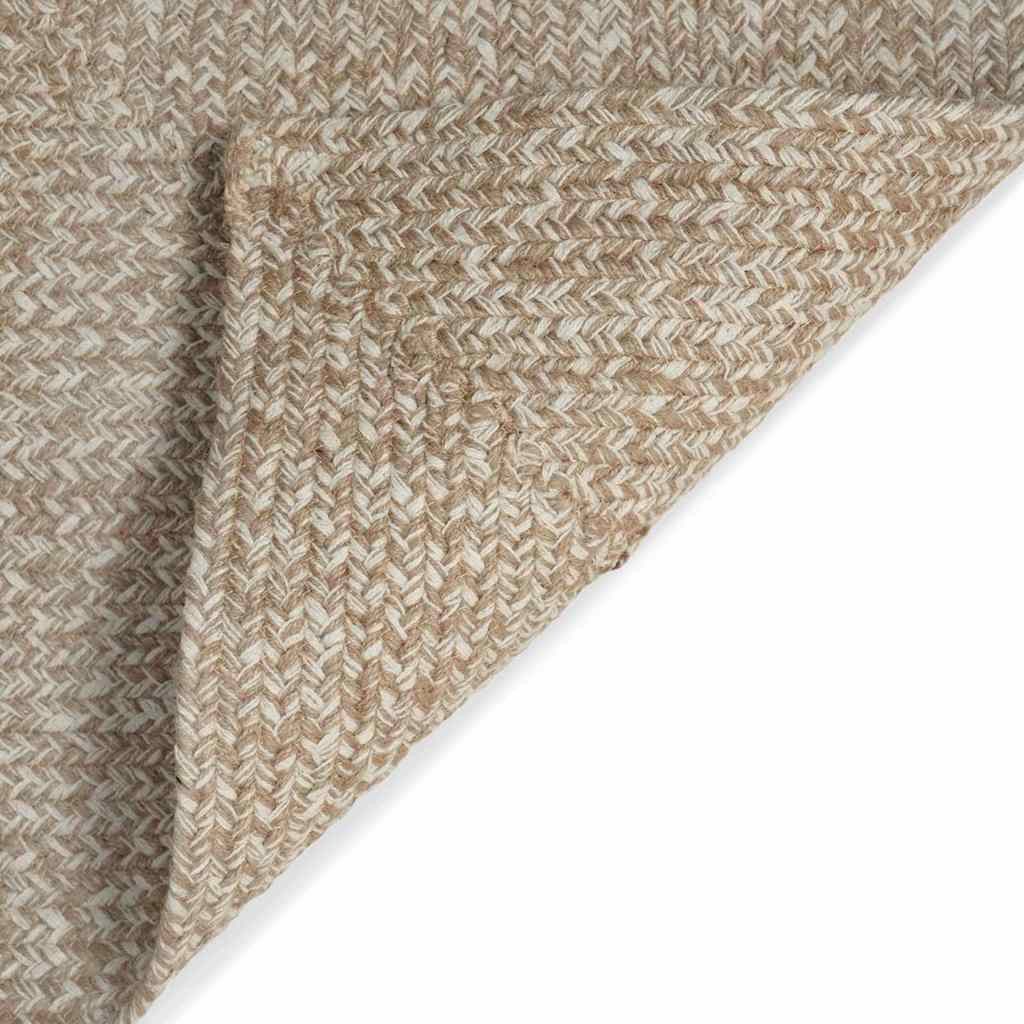 vidaXL Teppich Teppich Geflecht Natur und Weiß 240 x 240 cm Jute