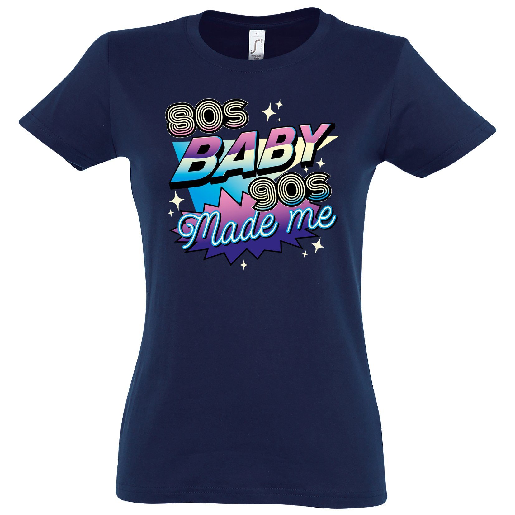 Youth Designz T-Shirt 80'S BABY 90'S Made me Damen Shirt mit Trendigem Retro Look Navy | T-Shirts