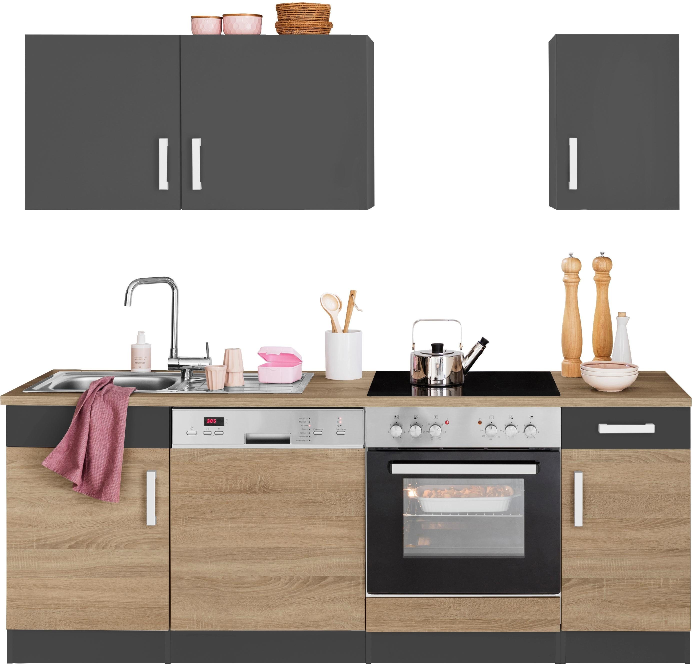 HELD MÖBEL Küchenzeile »Gera«, mit E-Geräten, Breite 210 cm-HomeTrends