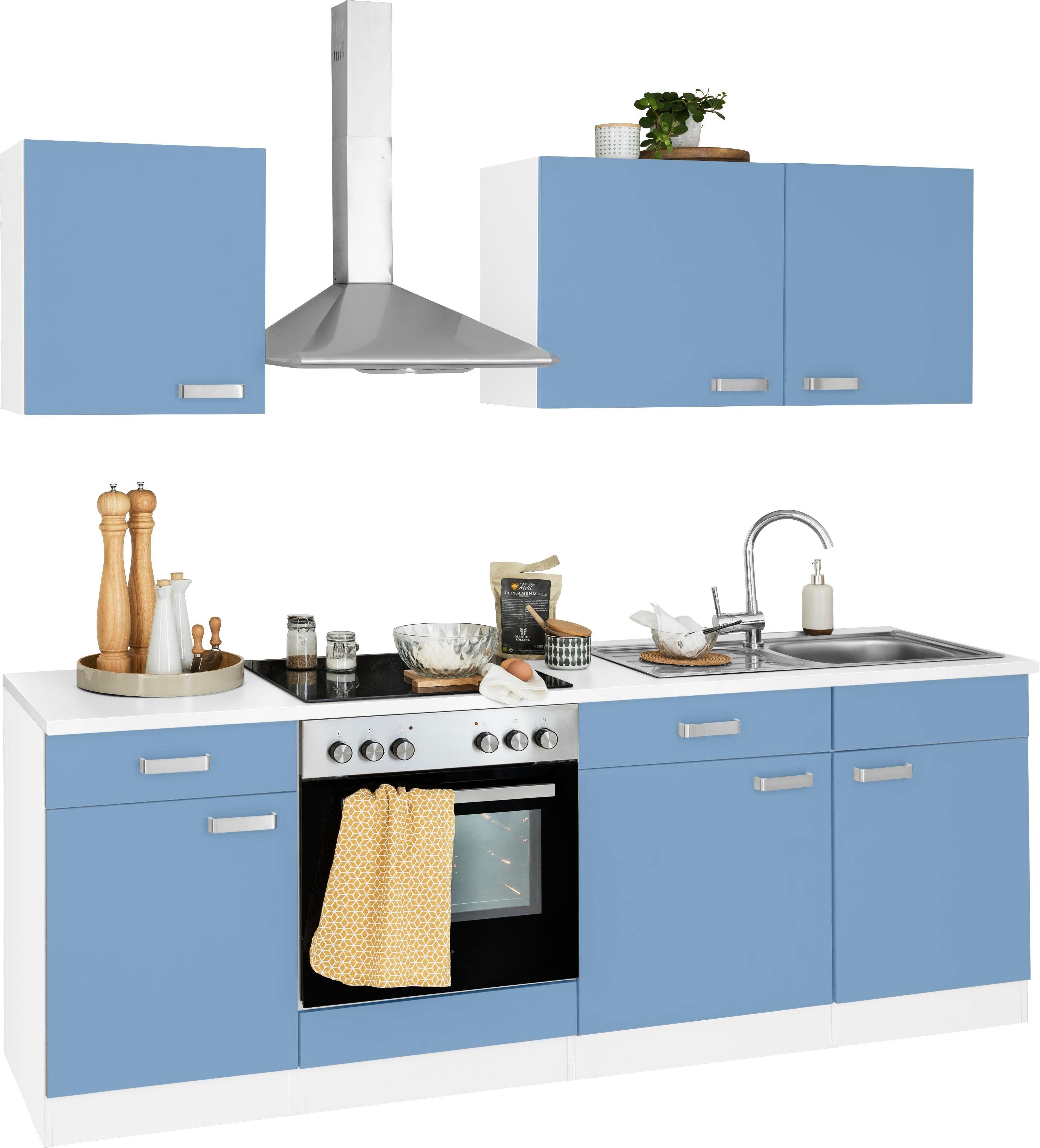 wiho Küchen Küchenzeile »Husum«, mit E-Geräten, Breite 220 cm