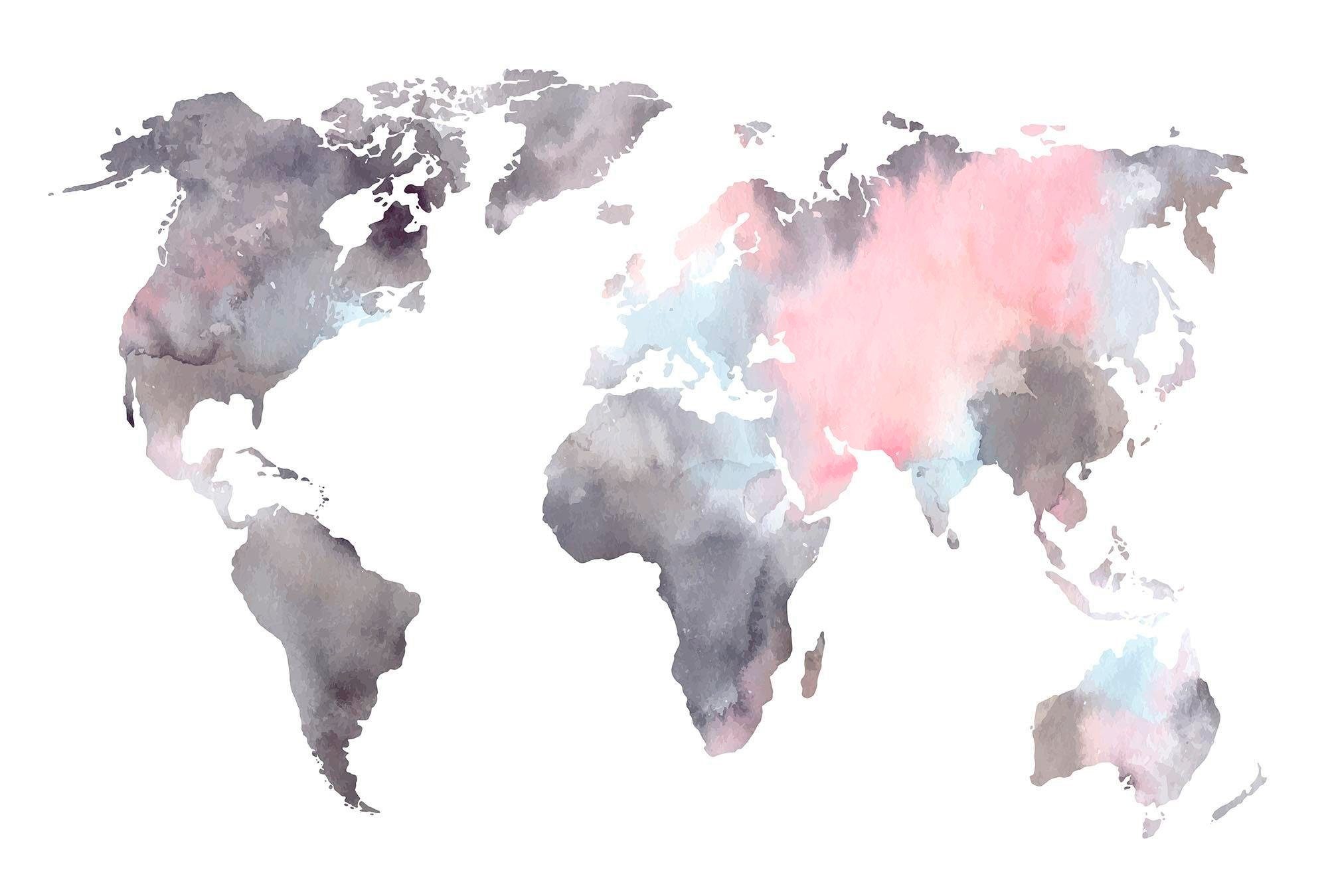 Living Walls Fototapete Weltkarte Aquarell Glatt 1 St 400 X 270 Cm Online Kaufen Otto