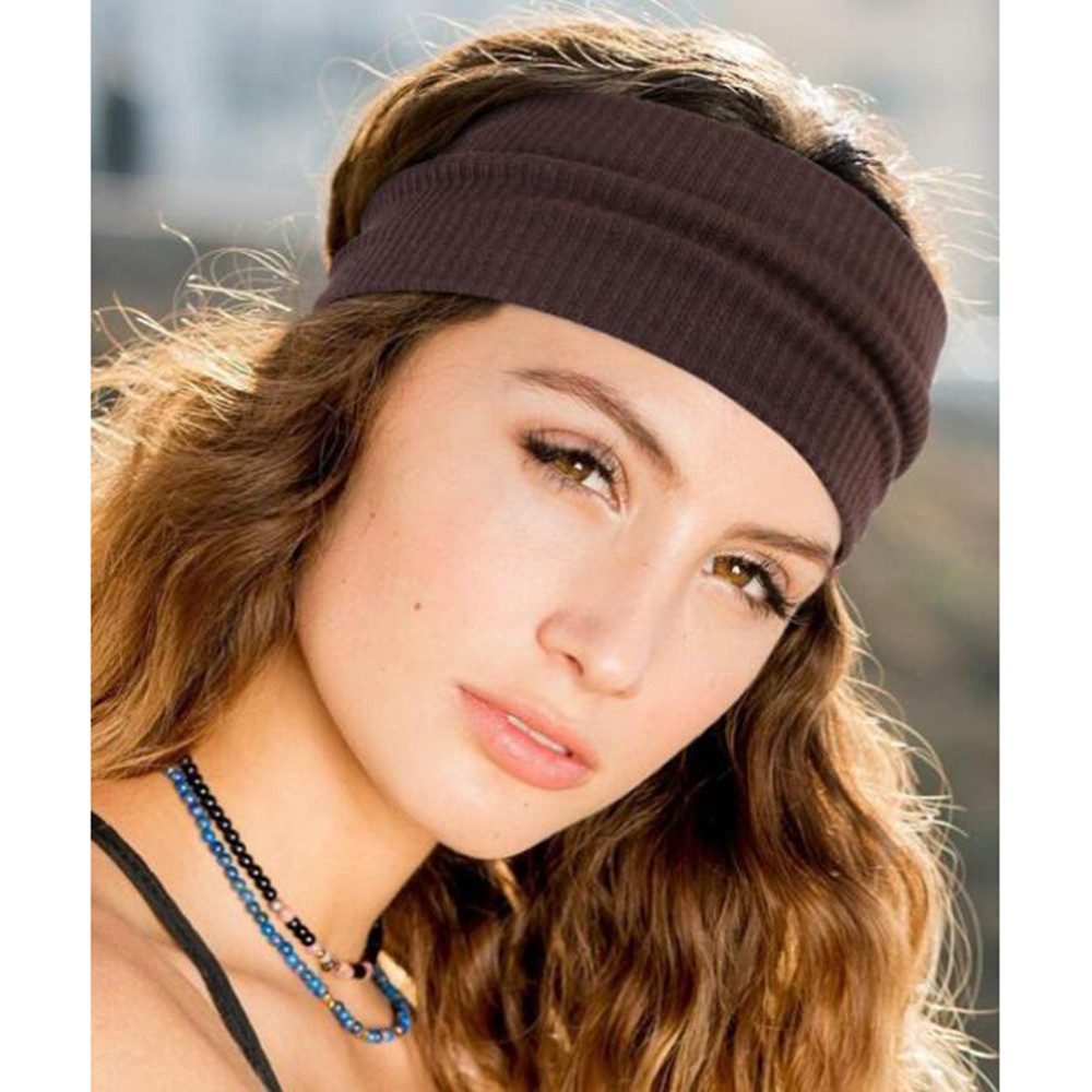 Zaewry Haargummi 6 Stück Stirnbänder Damen Boho Breite Haarband Yoga Stirnband, für kurzes Haar, Yoga, Workout, Laufen, Sport