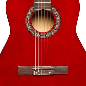 Stagg Konzertgitarre SCL50 3/4-RED 3/4 klassische Gitarre mit Lindendecke, rot