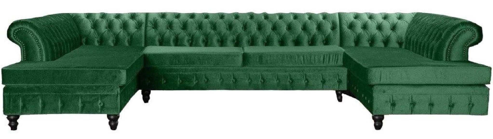 Xlmoebel Wohnlandschaft Grau Chesterfield Sofa aus hochwertigem Stoff, Hergestellt in Europa