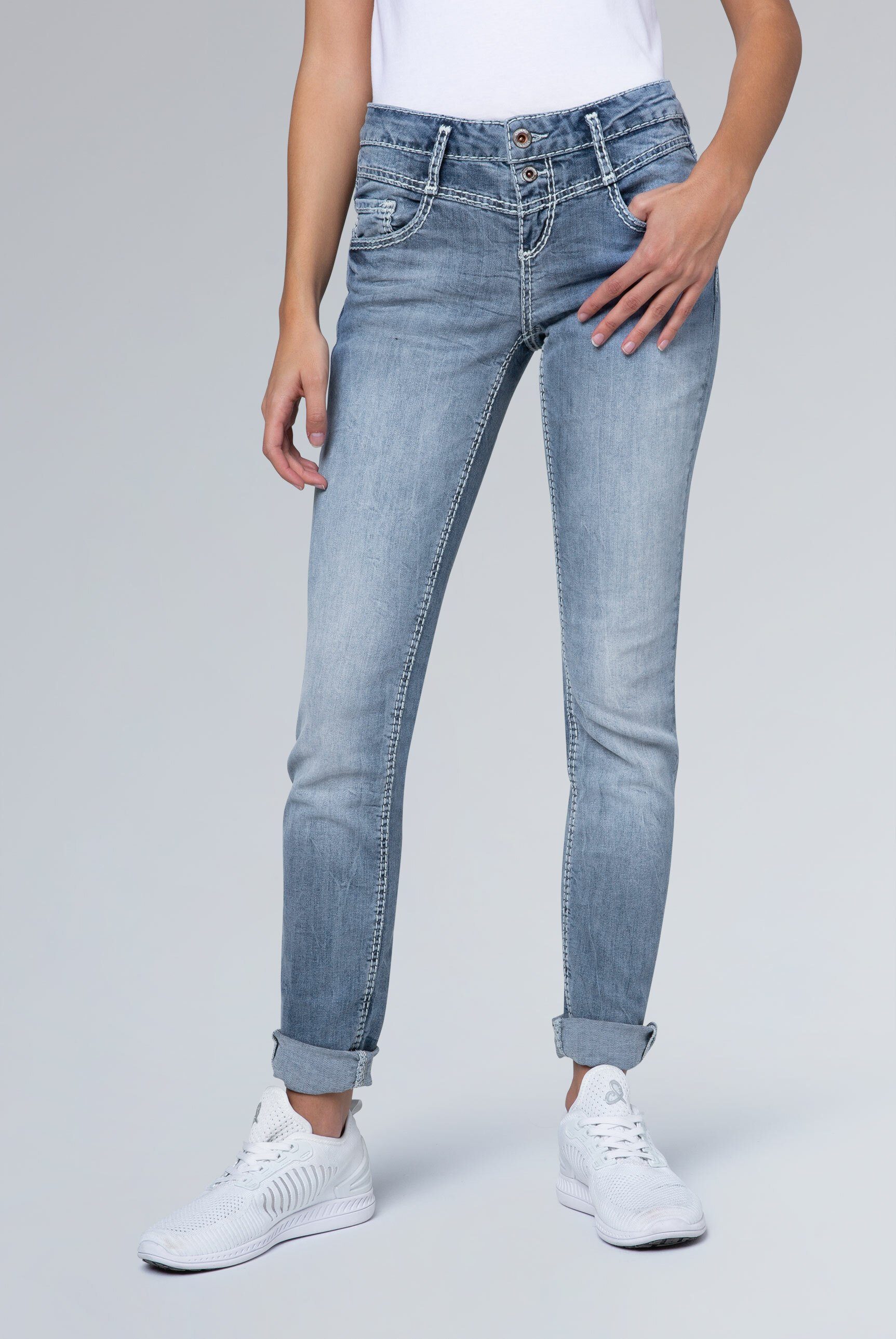 SOCCX Slim-fit-Jeans mit zwei Knöpfen am Bund | OTTO