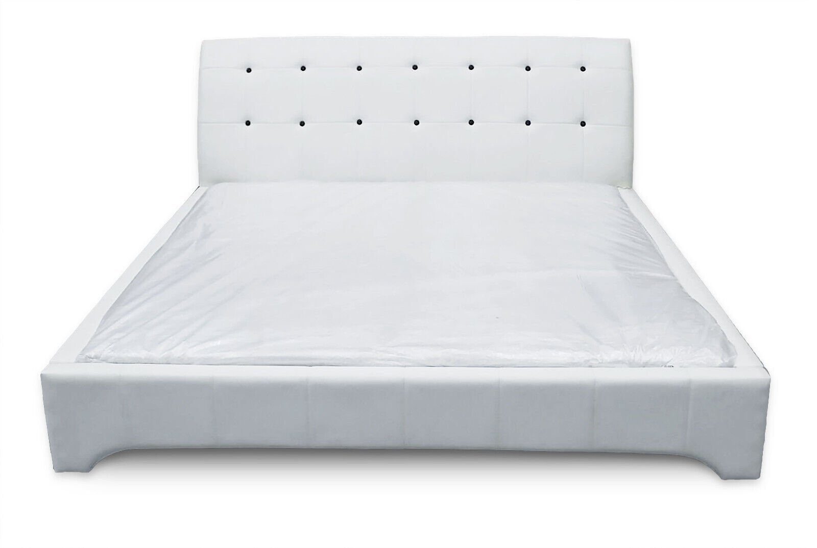 JVmoebel Bett Leder Bett Weiß Design Luxus Doppel Chesterfield Betten Sofort | Bettgestelle