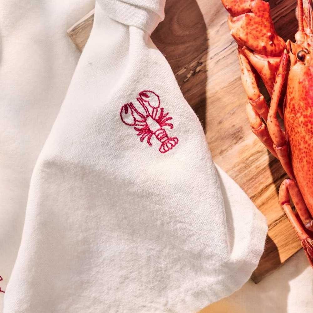 Ib Laursen Stoffserviette IB Laursen Stoffserviette ATLANTIS Creme Weiß mit HUMMER