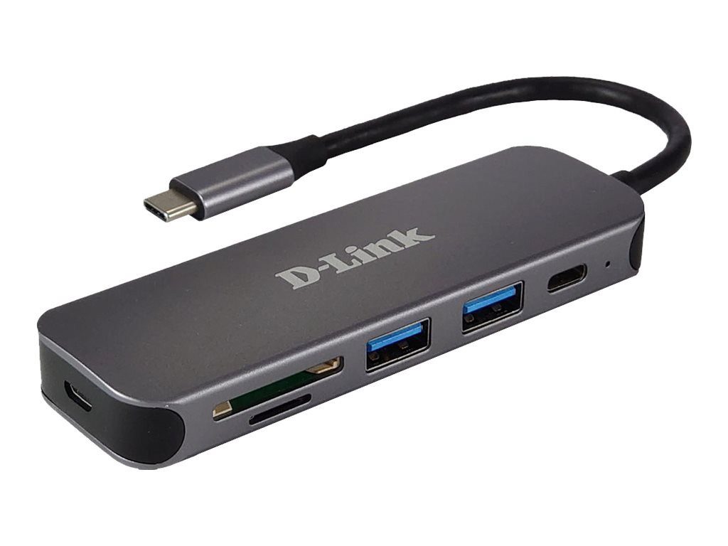 D-LINK DUB-2325/E 5-in-1 USB-C Hub mit Card Reader Netzwerk-Switch