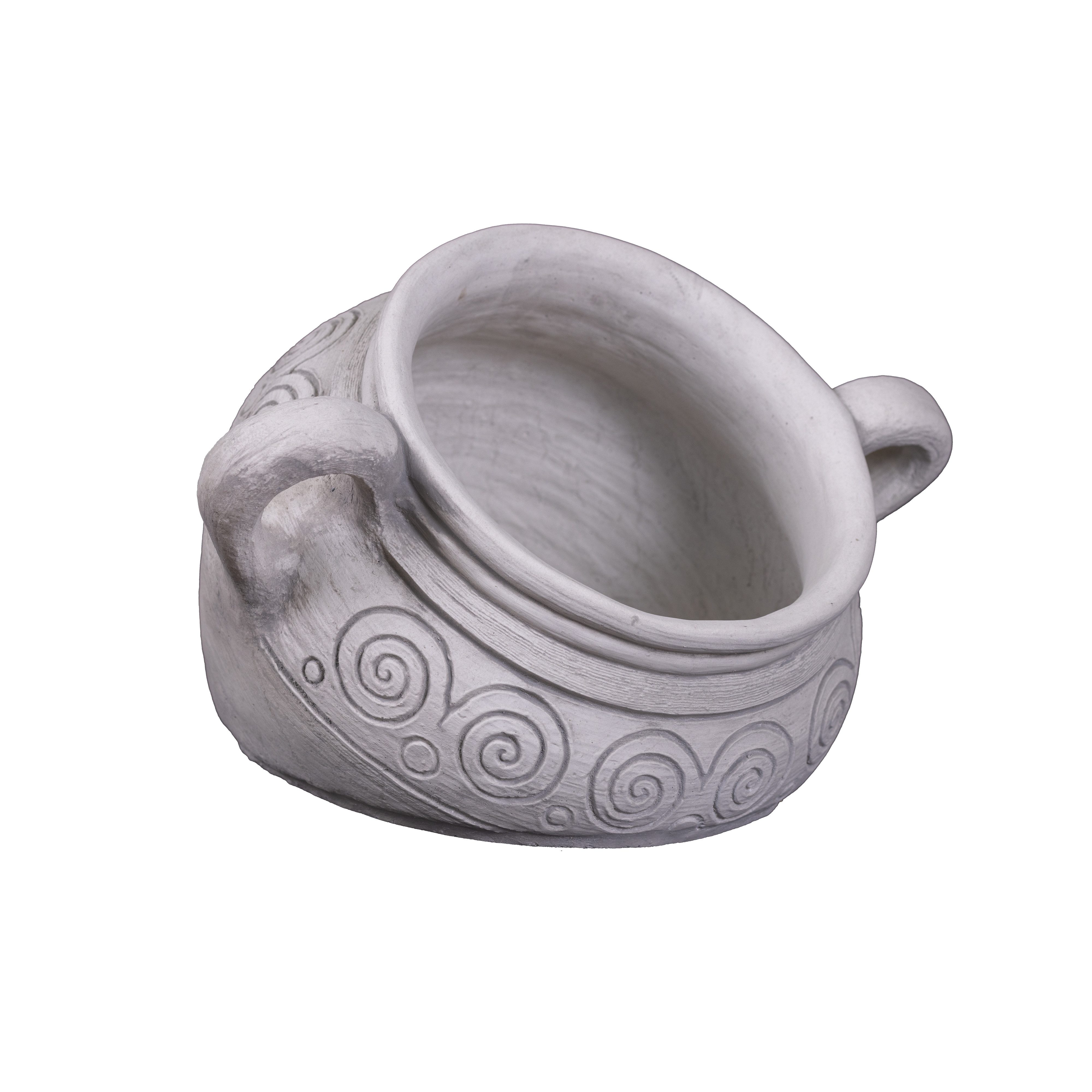 gartendekoparadies.de Pflanzkübel Pflanzgefäß Garten-Amphore mit Spiralrelief, H. 30 cm, 15 kg, 8 Liter, Frostsicher