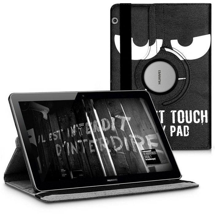kwmobile Tablet-Hülle Hülle für Huawei MediaPad T3 10 360° Tablet Schutzhülle Cover Case - Don't touch my Pad Design