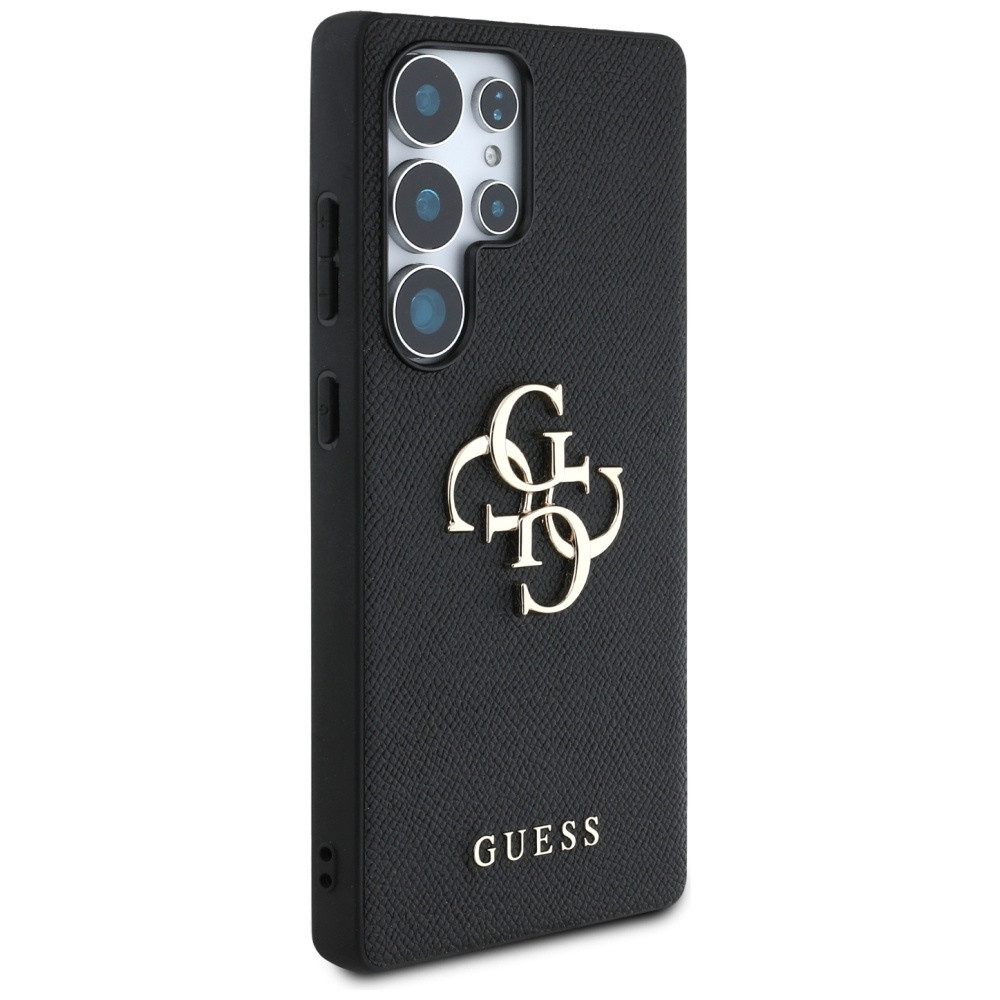 Guess Handyhülle Galaxy S25 Ultra Kunstleder schwarz mit goldfarbenen Logo 6,9 Zoll, Kantenschutz – Bild 4 von 5