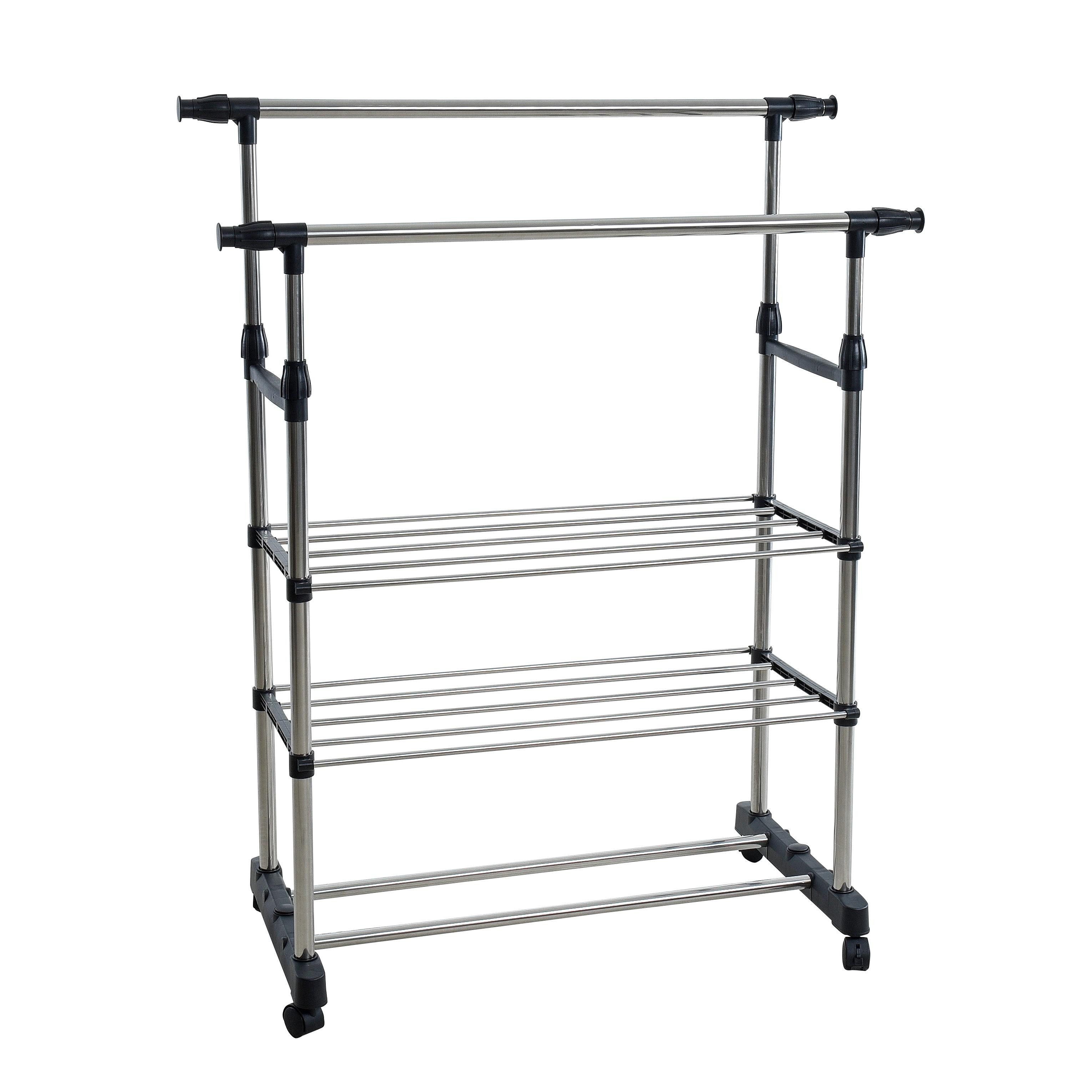 ESTEXO Garderobenständer Kleiderständer Wäscheständer 80-150 cm Breite Rollenständer
