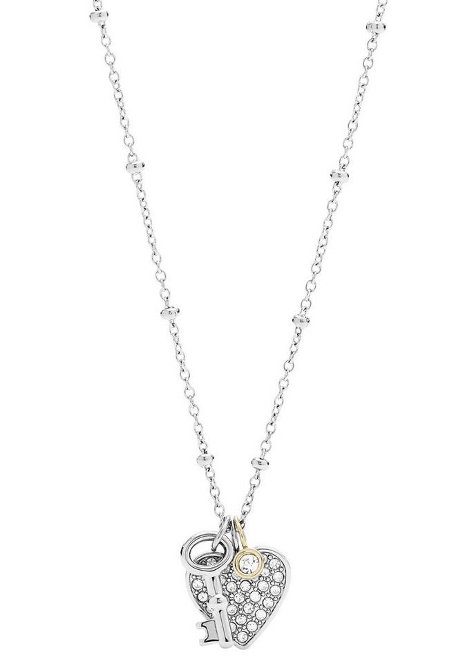 Fossil Kette Mit Anhanger Vintage Glitz Schlussel Herz Solitar Jf Mit Zirkonia Online Kaufen Otto