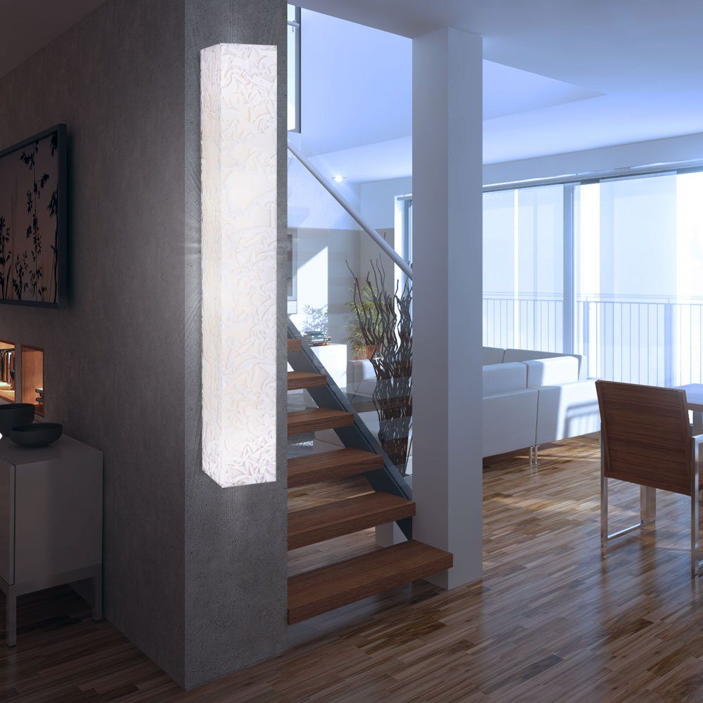 Marmor Lampe Globo Wohnzimmer Alu Warmweiß, Silber LED Wandleuchte, Leuchte Vornehme Leuchtmittel 10W inklusive, LED Wand