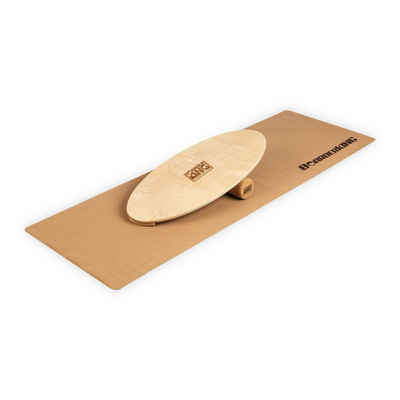 BoarderKING Gleichgewichtstrainer »Indoorboard Allrounder Balance Board + Matte + Rolle Holz / Kork«