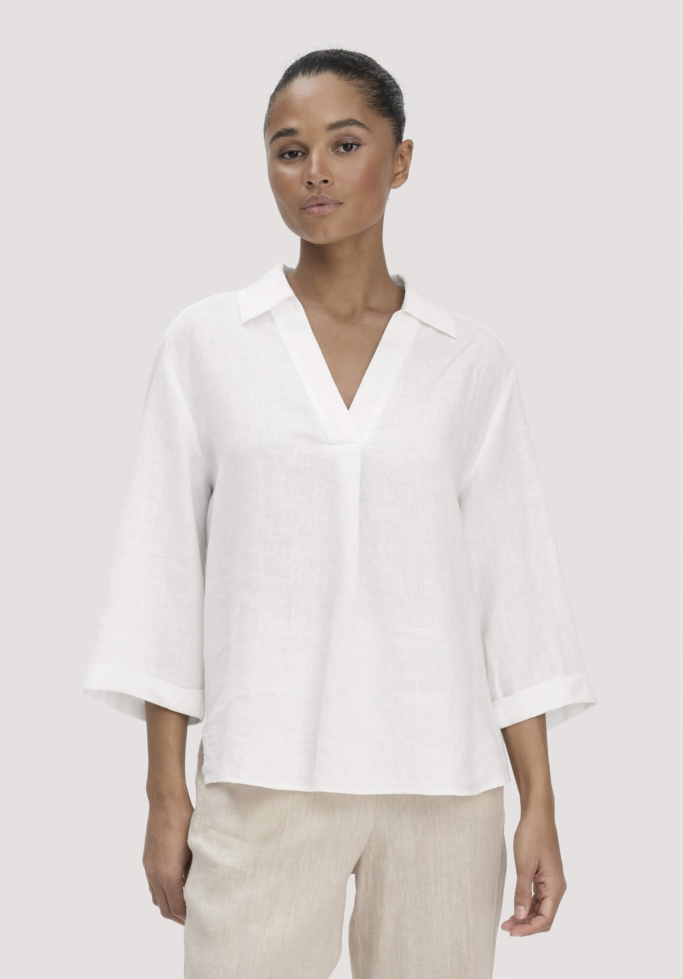Hessnatur Klassische Bluse aus reinem Leinen (1-tlg)