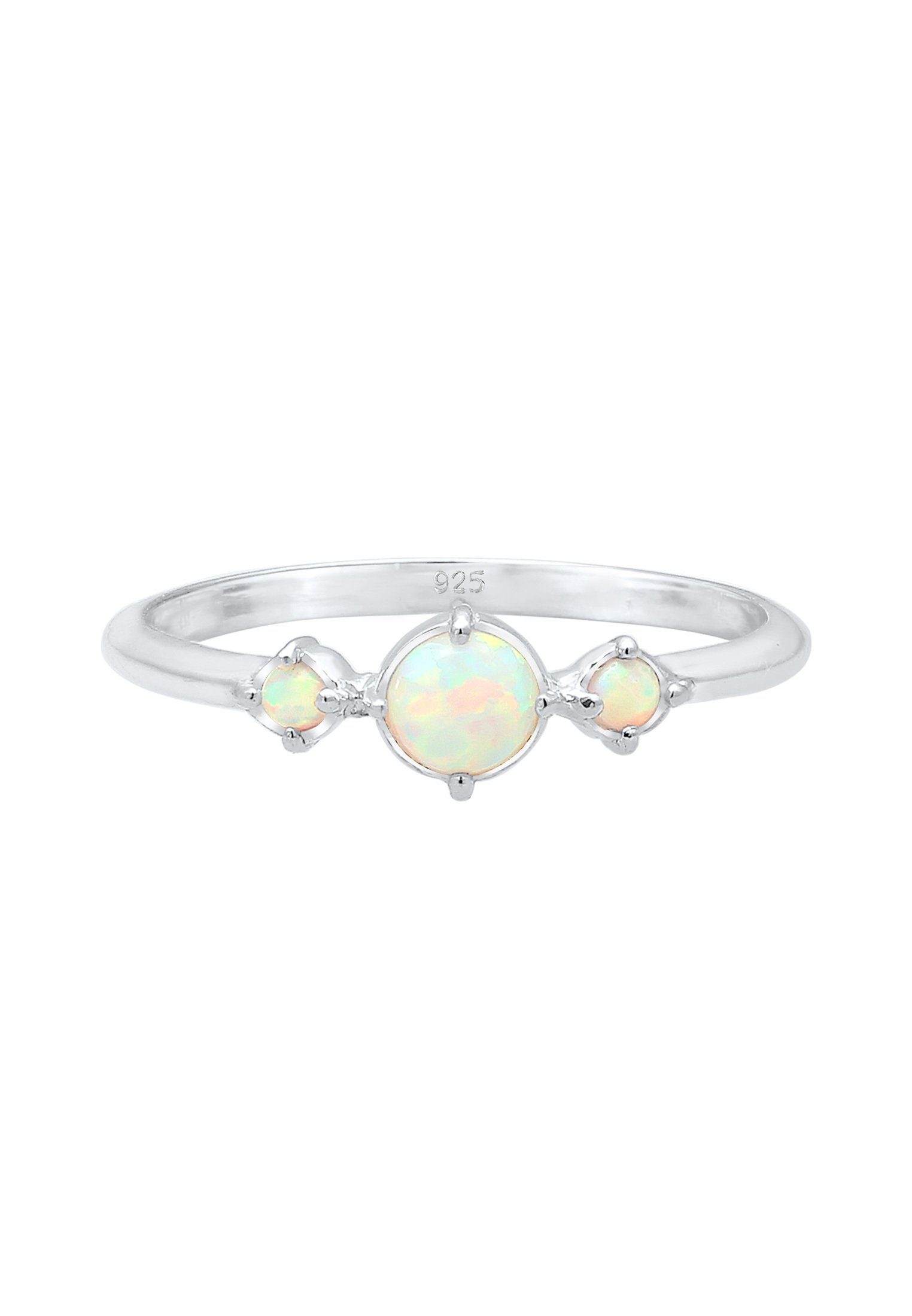 Trio Rund Opal Silber 925er Fingerring Vintage Elli