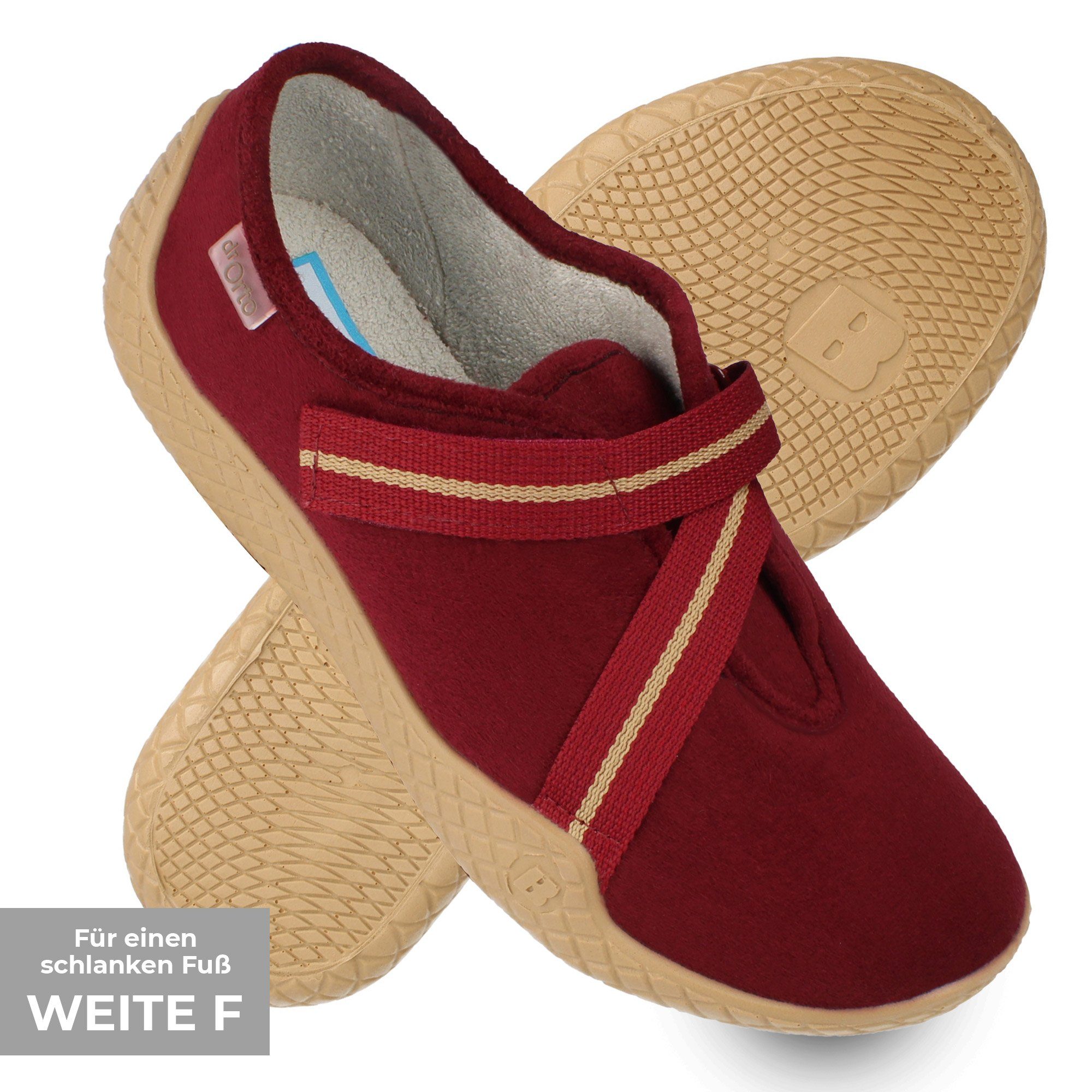 Dr. Orto Stavoren für schmale Füße Damen Sneaker Slipper, Ballerinas, Klettverschluss