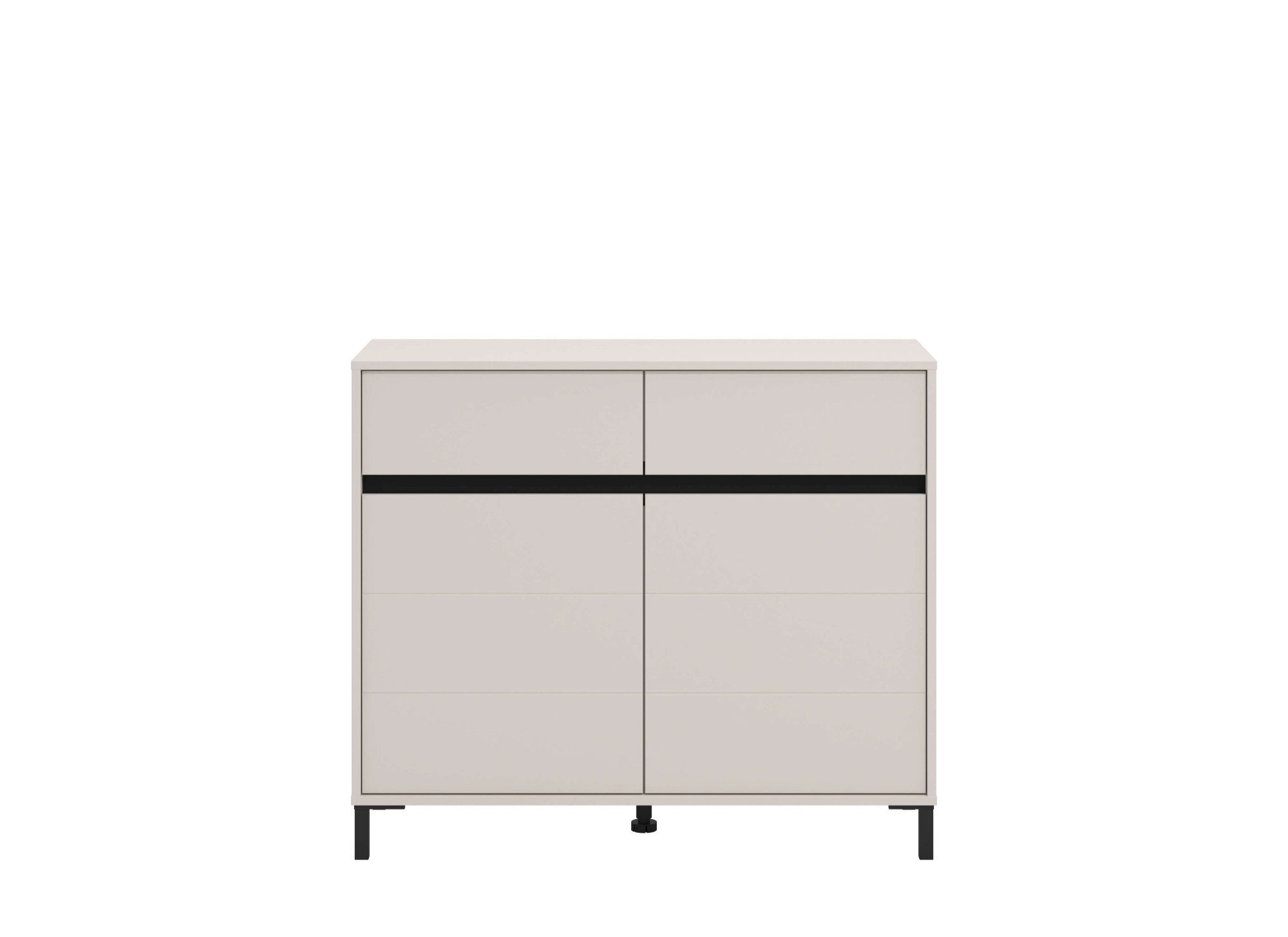 INOSIGN Kommode Marron für Wohnzimmer, Flur, Schlafzimmer, Breite 106 cm, mit 2 Schubladen, hinter Türen 4 Fächer