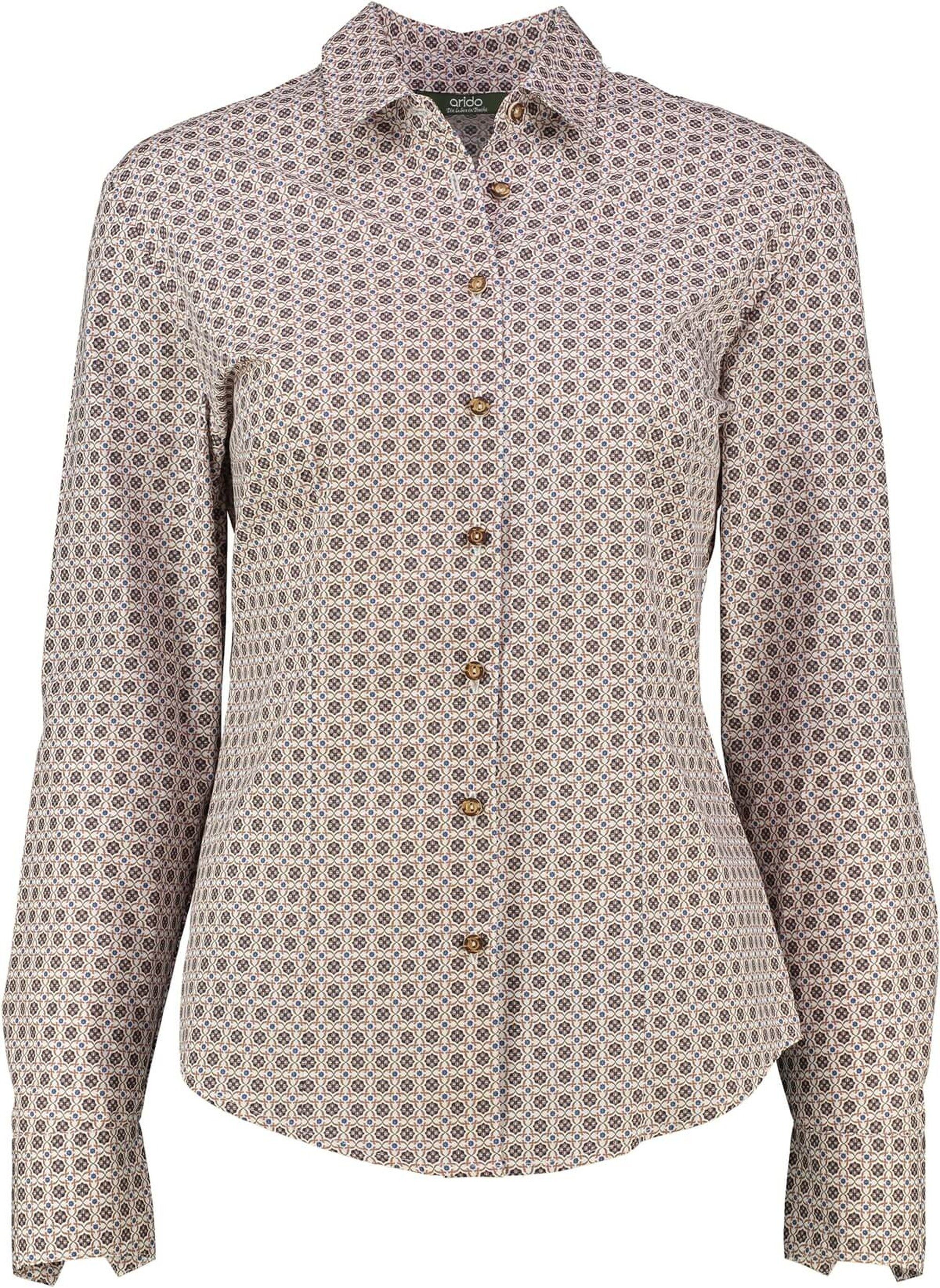 arido Klassische hochwertiger ARIDO Natur-Qualität Bluse Bluse in beige