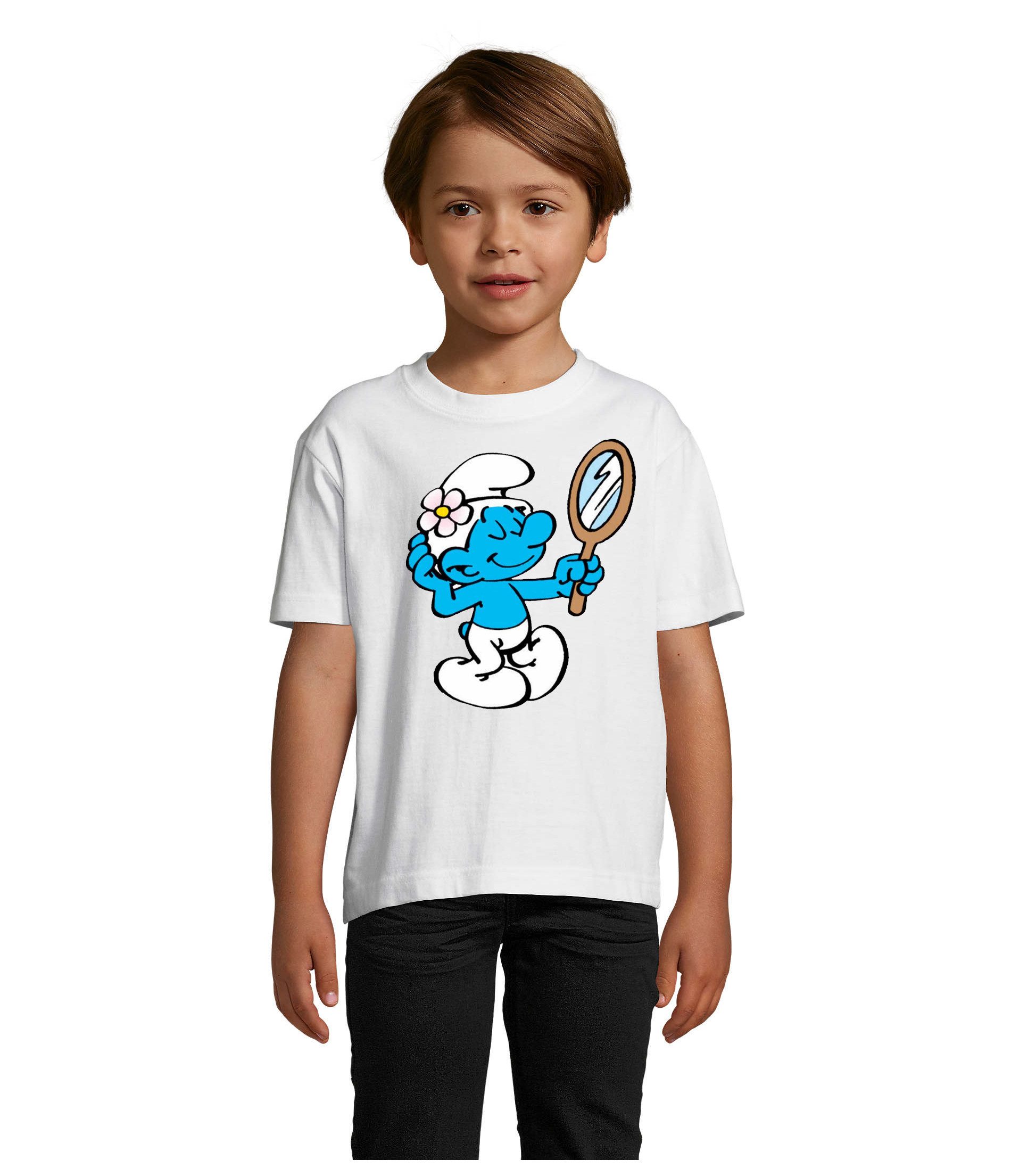 T-Shirt Beauty Schlumpf Kinder Shirt Spiegelmotiv Baumwolle Jersey Komfort