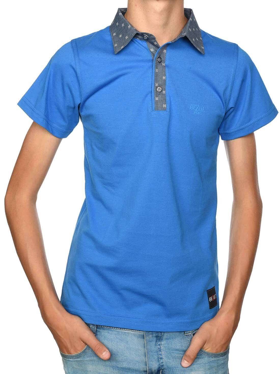 BEZLIT Kurzarmshirt Jungen Polo Shirt mit Kontrastfarben (1-tlg) Casual Blau