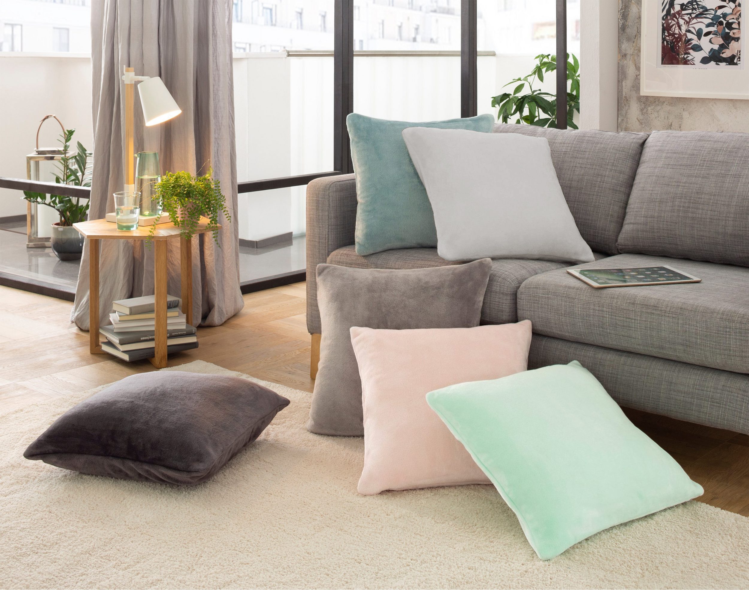 OTTO home Dekokissen Jil, aus super weichem Kuschelfleece, Kissenhüllen ohne Füllung, 2 Stück
