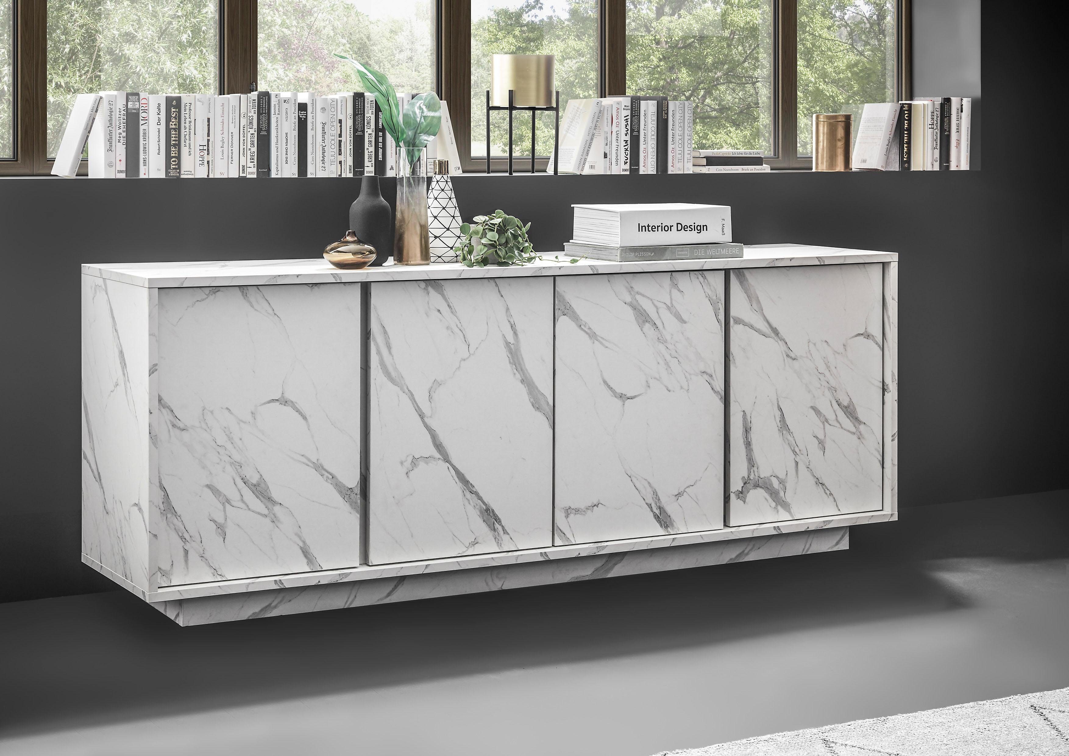 LC Sideboard »ICE«, grifflos, 4 Türen online kaufen OTTO