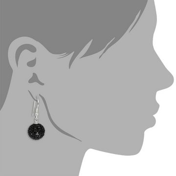 SilberDream Paar Ohrhänger SilberDream schwarz Ohrringe (Ohrhänger), Damen Ohrhänger 925 Sterling Silber, shiny schwarz